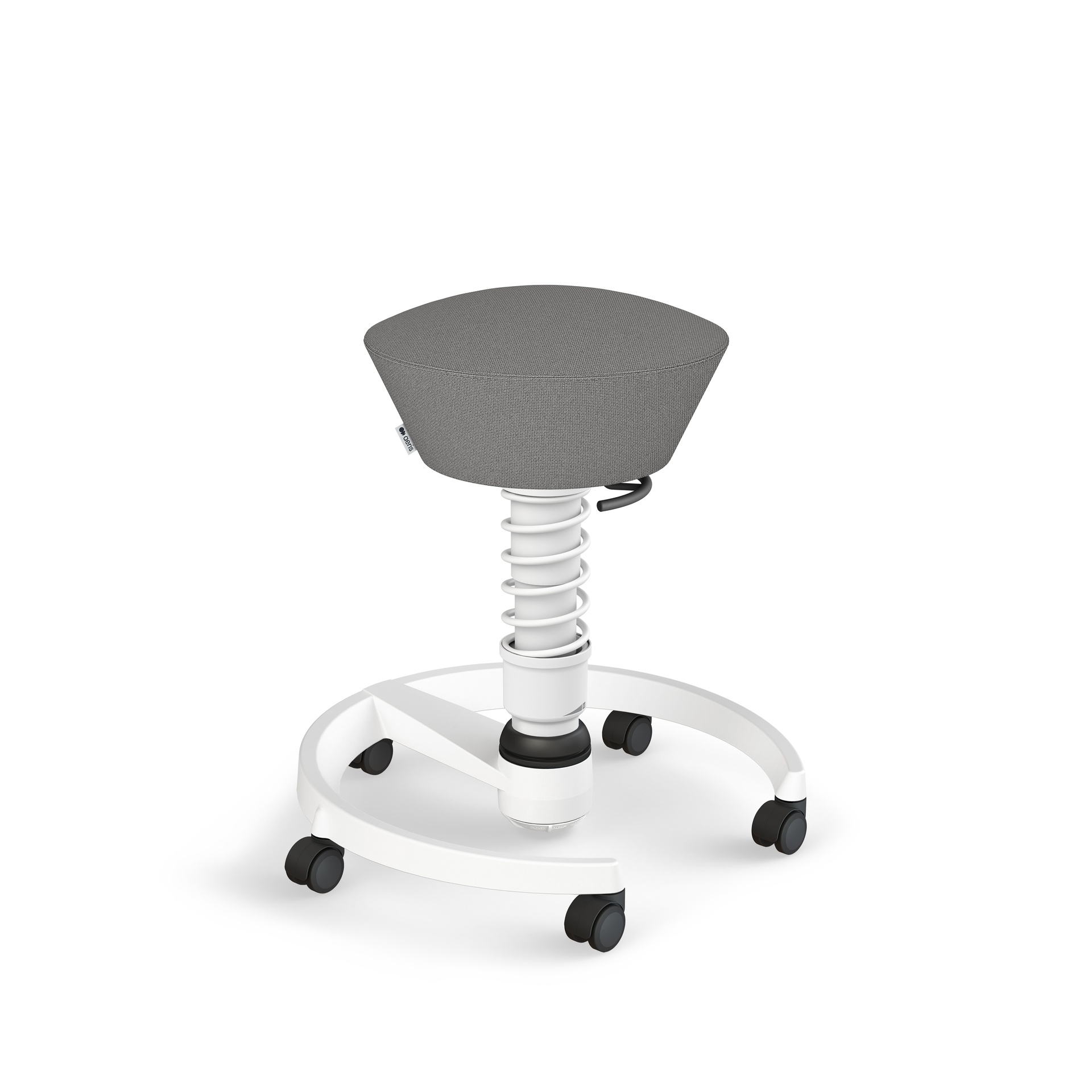 Image of Bürohocker Aeris Swopper Hellgrau/Weiss, Hartbodenrollen, Dynamisches Sitzen - optimal für gesundes Sitzen