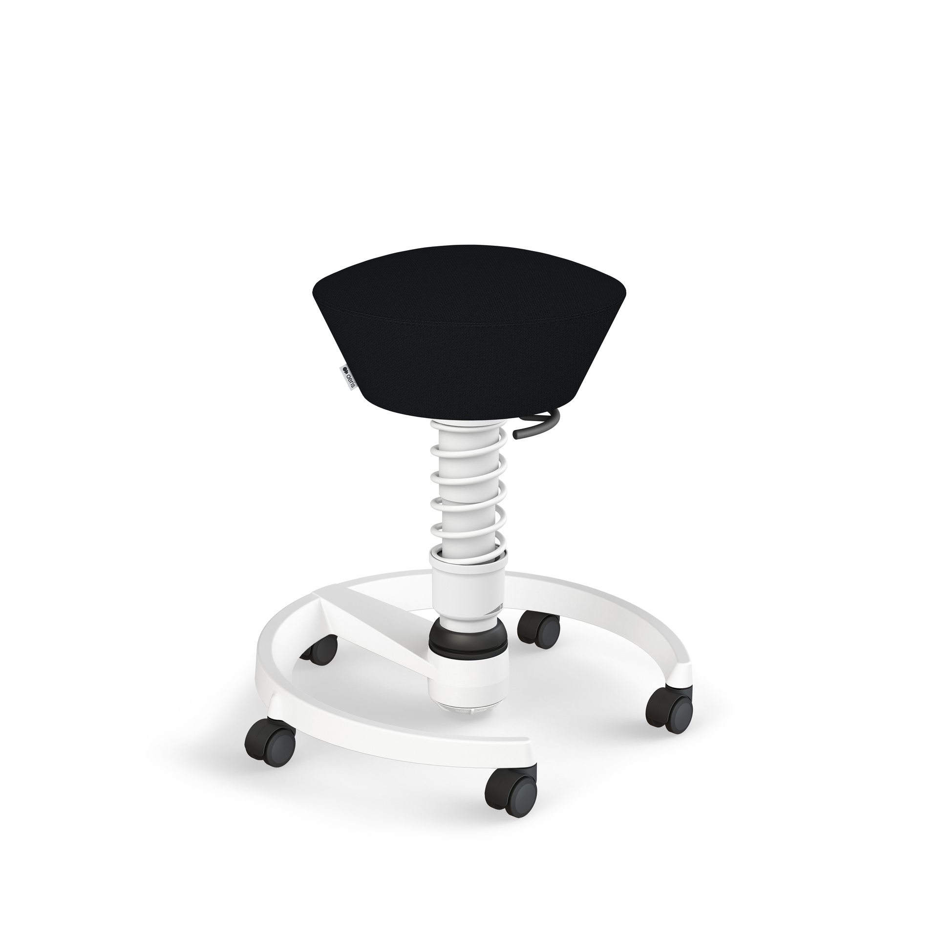 Image of Bürohocker Aeris Swopper Schwarz/Weiss, Hartbodenrollen, Dynamisches Sitzen - optimal für gesundes Sitzen
