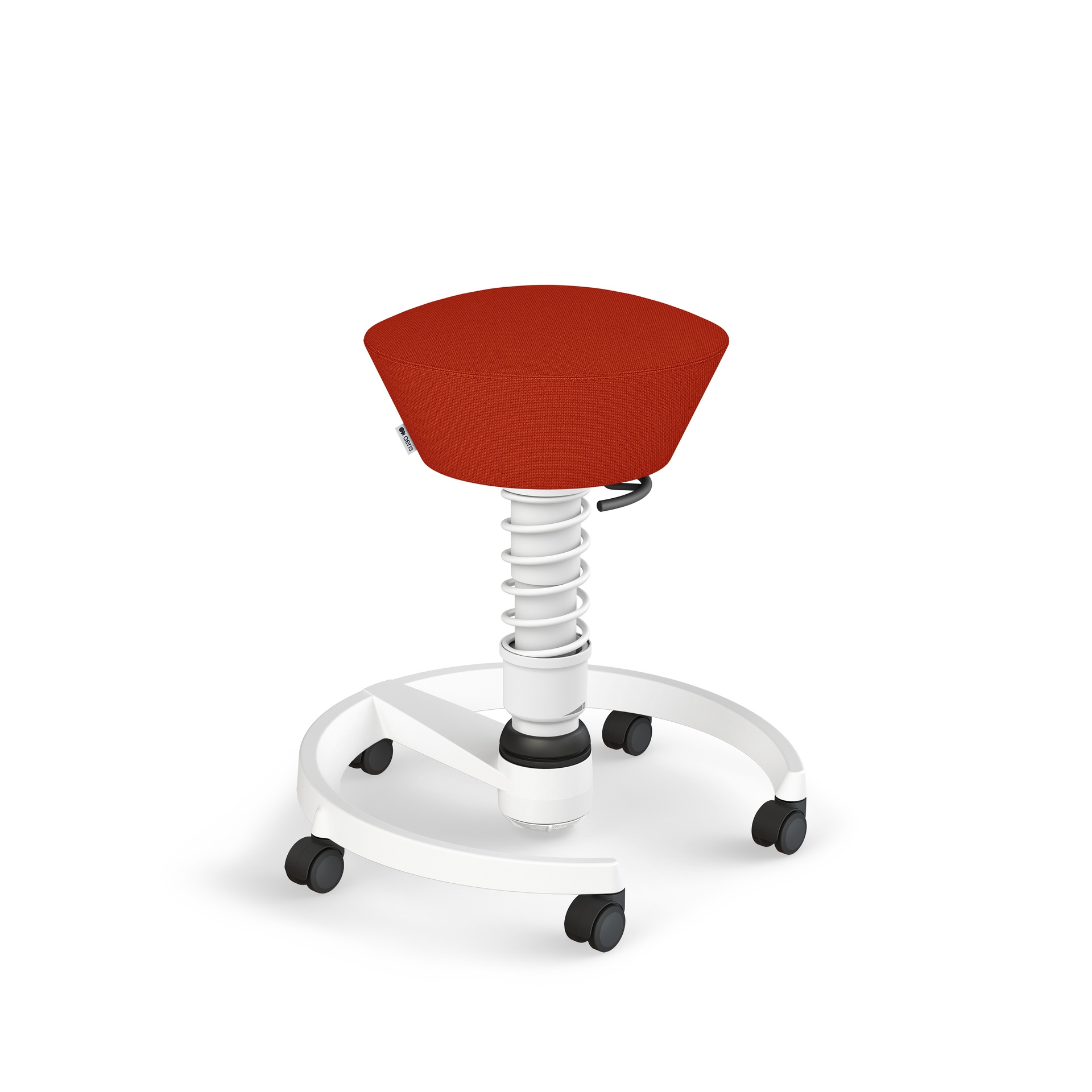 Bürohocker Aeris Swopper (Orange, Weiss, Hartbodenrollen)