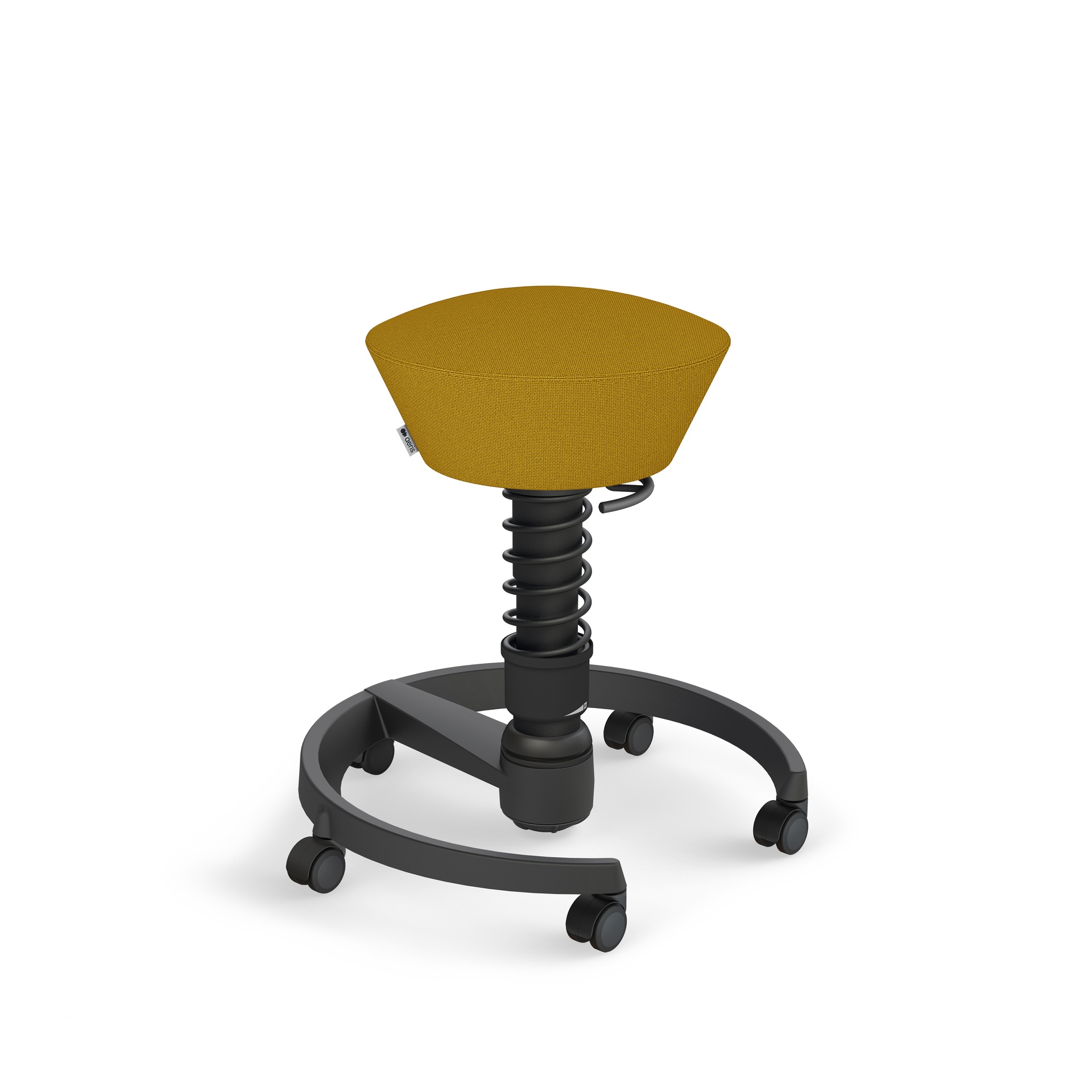 Image of Bürohocker Aeris Swopper Gelb/Schwarz, Hartbodenrollen, Dynamisches Sitzen - optimal für gesundes Sitzen