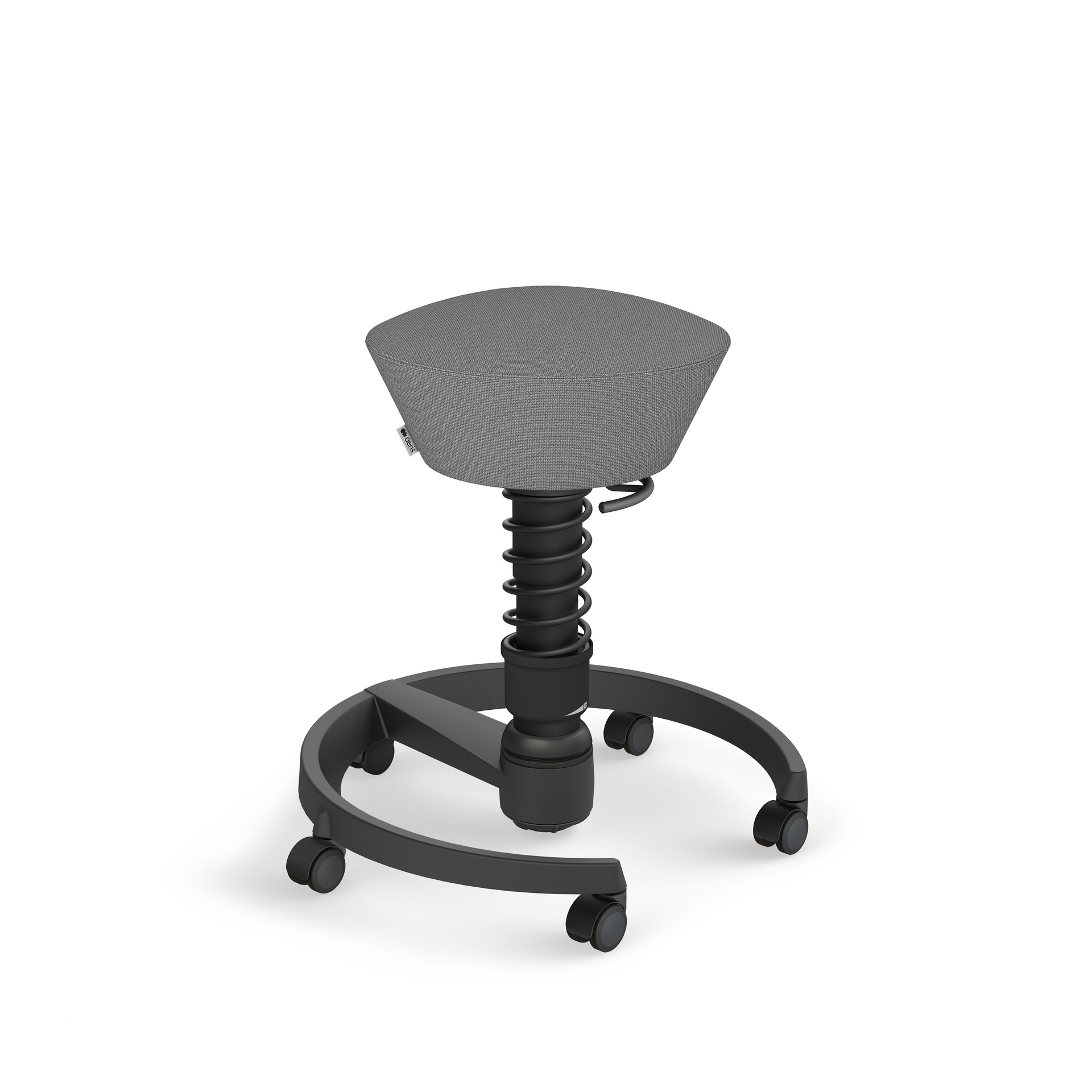 Bürohocker Aeris Swopper (Hellgrau, Schwarz, Hartbodenrollen)