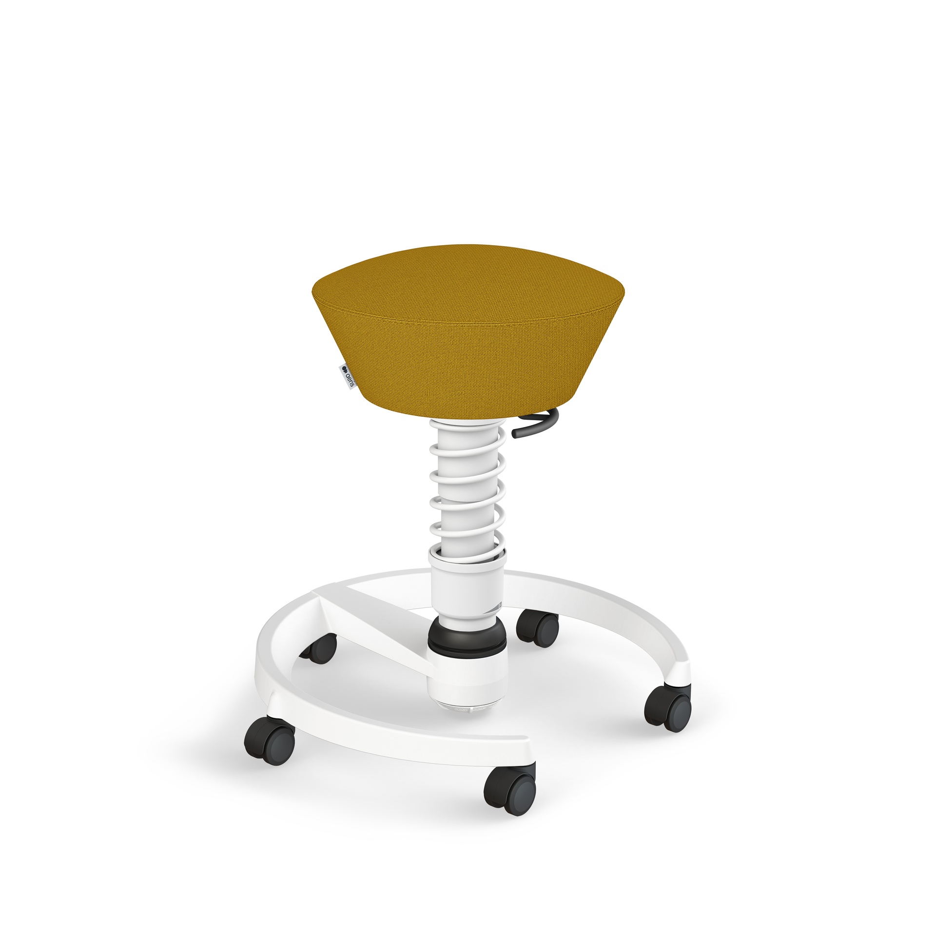 Aeris Swopper office stool (Yellow, White, Hard floor castors)