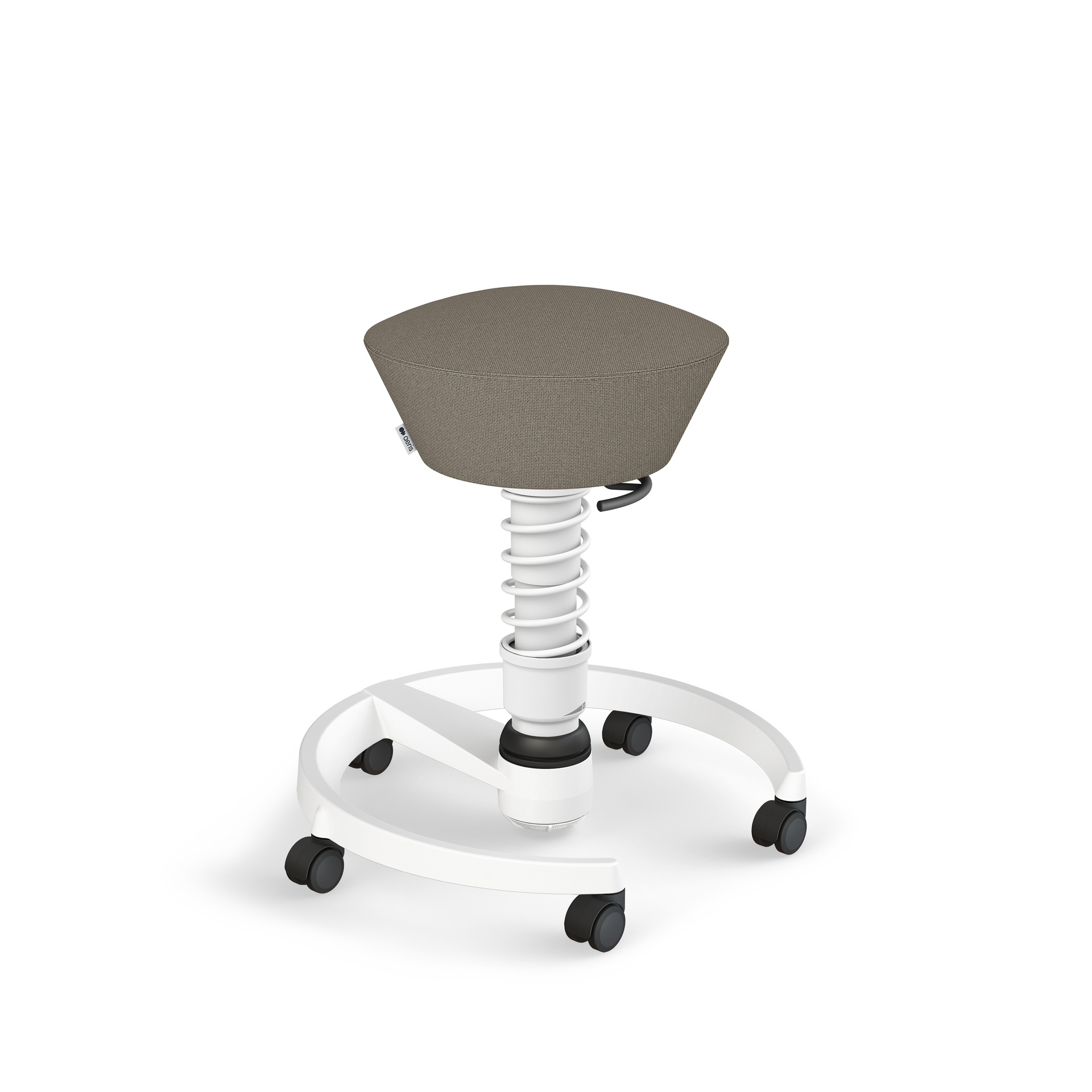 Aeris Swopper office stool (Beige, White, Hard floor castors)
