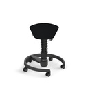 Bürohocker Aeris Swopper (Schwarz, Schwarz, Hartbodenrollen)