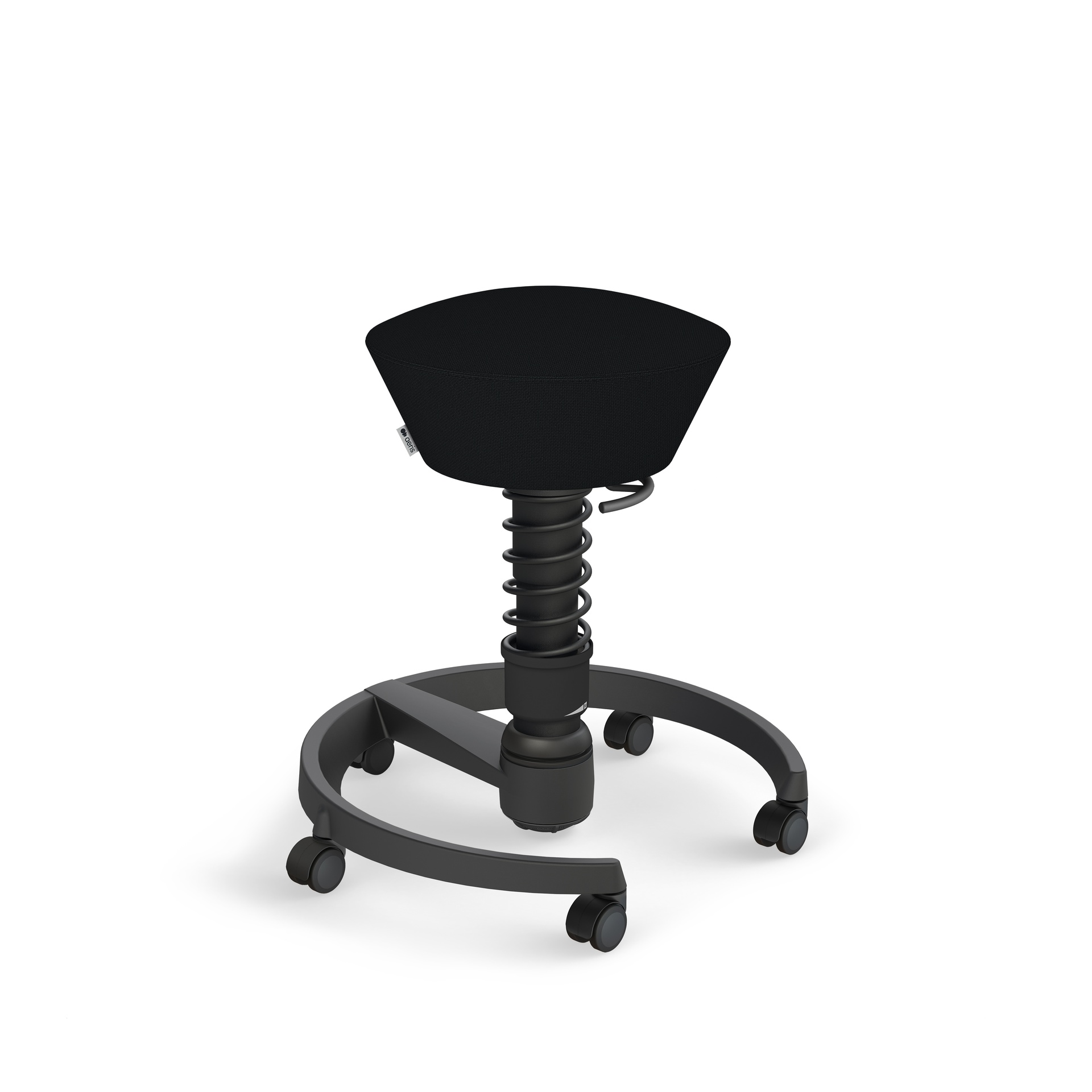 Bürohocker Aeris Swopper (Schwarz, Schwarz, Hartbodenrollen)