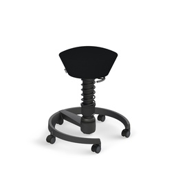 Bürohocker Aeris Swopper (Schwarz, Schwarz, Hartbodenrollen)