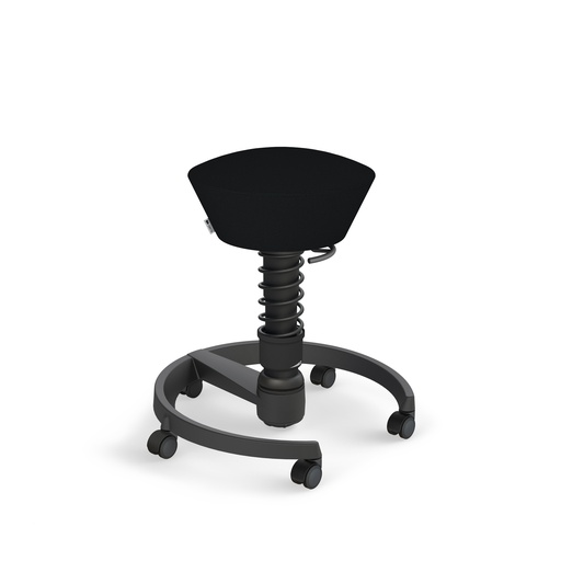 Bürohocker Aeris Swopper (Schwarz, Schwarz, Hartbodenrollen)