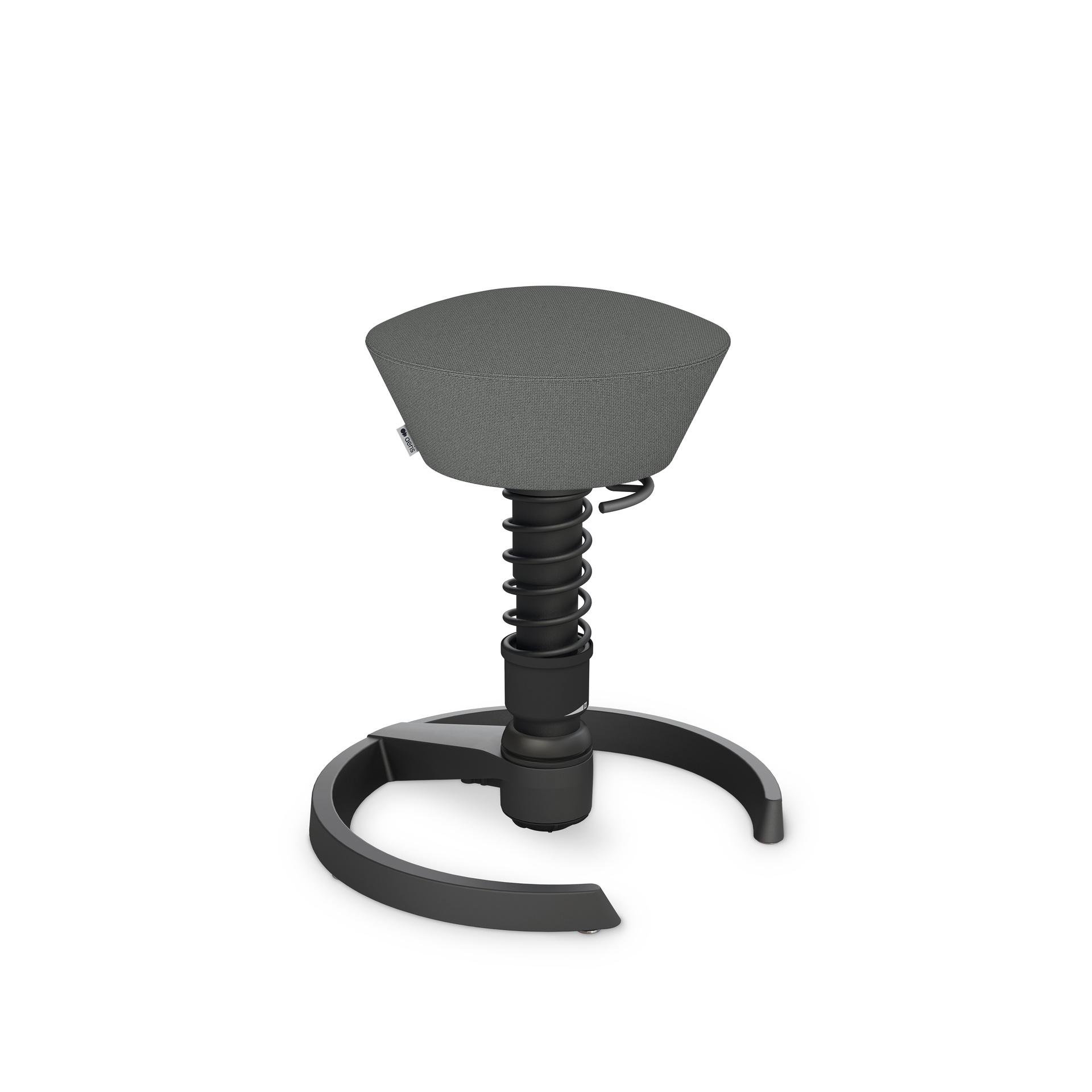 Tabouret de bureau Aeris Swopper Gris/Noir, Patins en plastique, Assise dynamique - optimale pour une assise saine