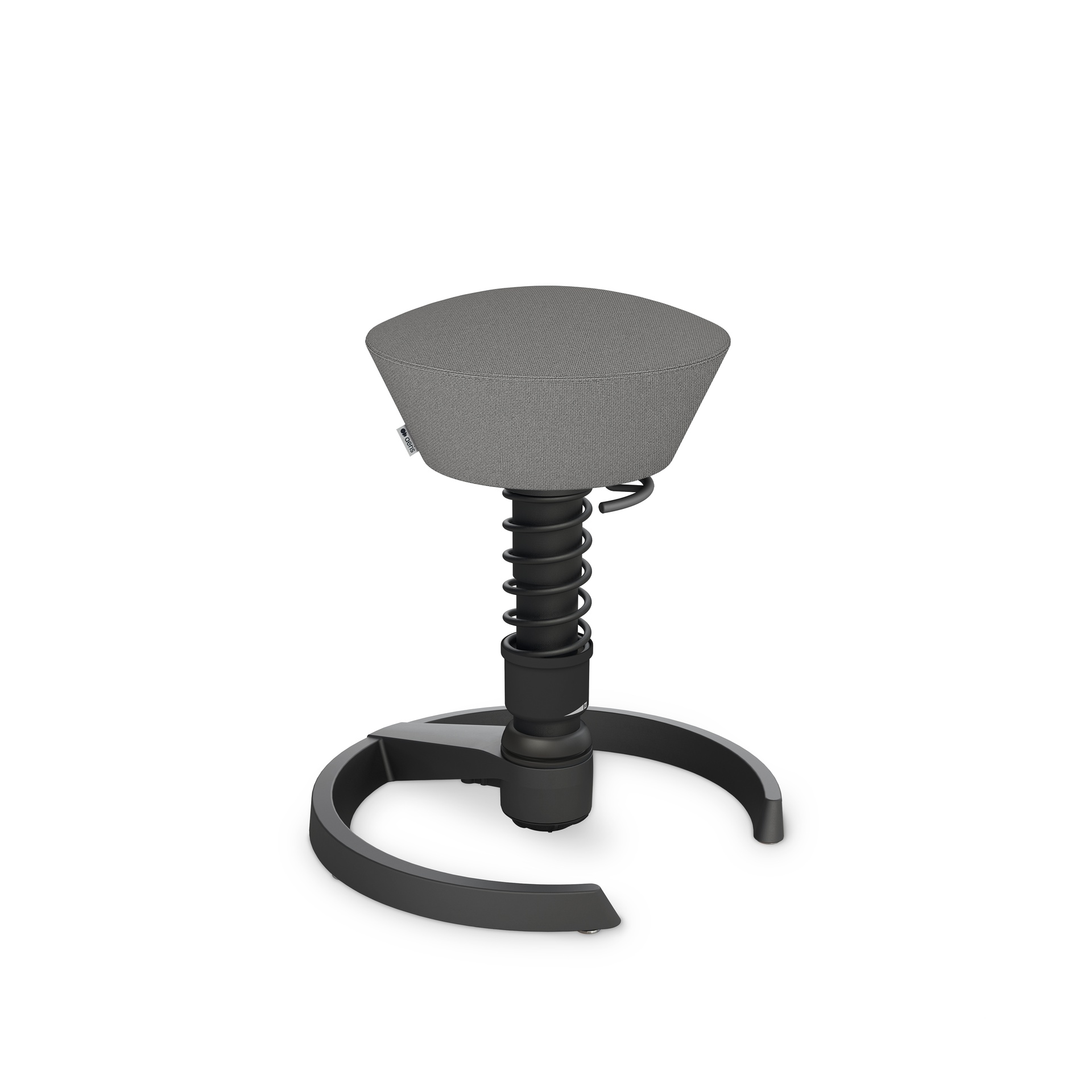 Tabouret de bureau Aeris Swopper Gris clair/Noir, Patins en plastique, Assise dynamique - optimale pour une assise saine