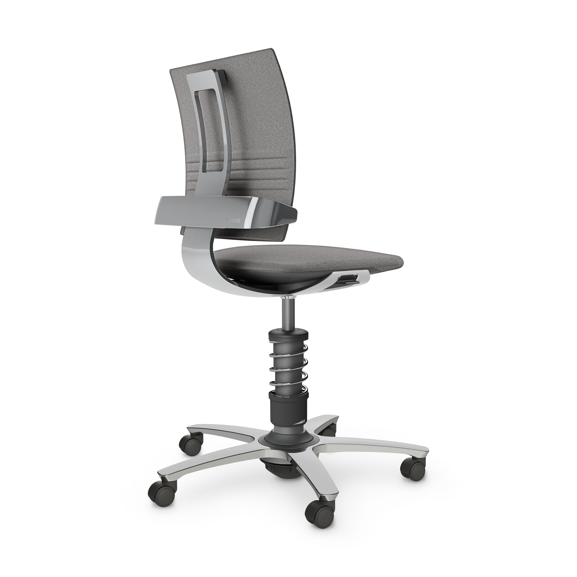 Image of Bürostuhl Aeris 3Dee ohne Armlehnen, Hellgrau/Hochglanz Poliert, Neu, Ergonomischer Stuhl - ideal für flexibles Arbeiten