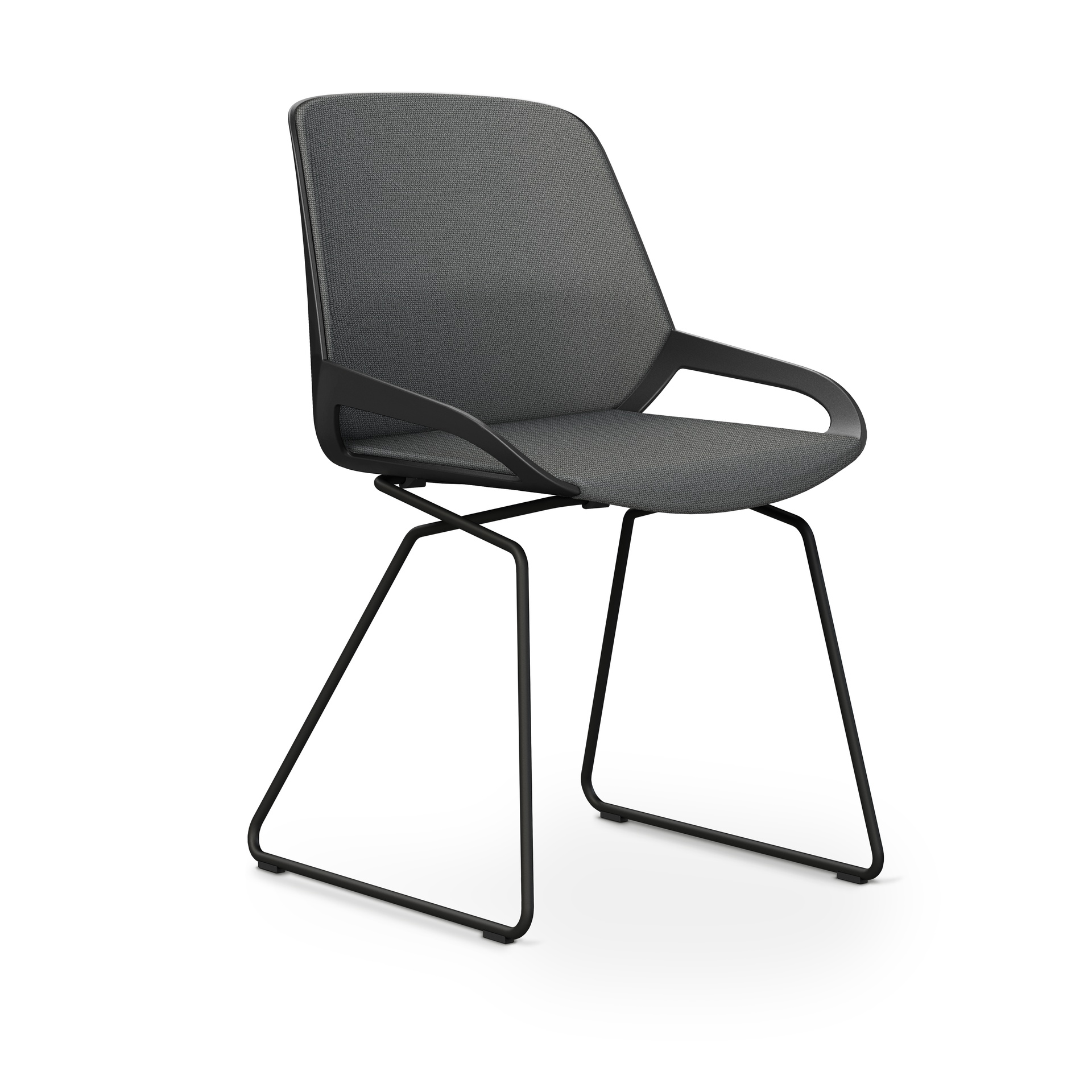 Konferenzstuhl Aeris Numo Comfort Kufengestell (Grau, Schwarz)