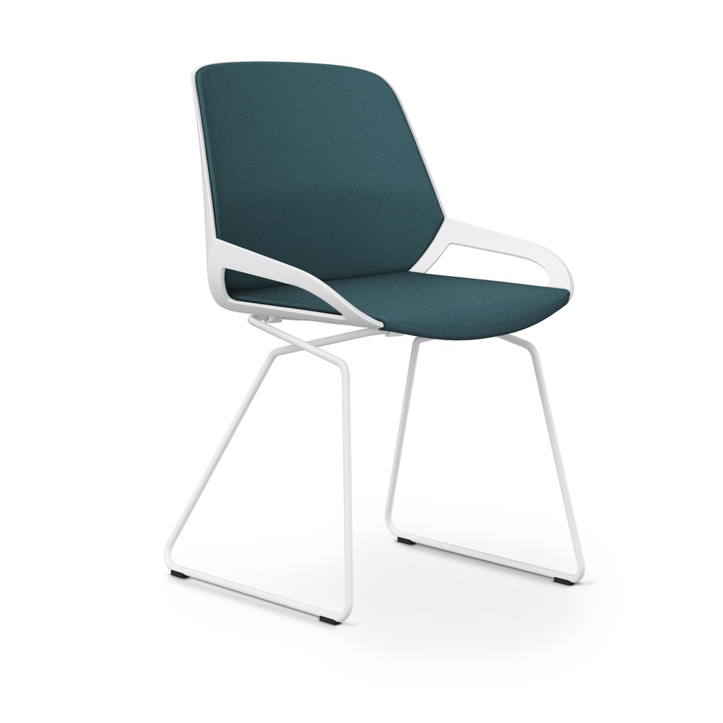 Konferenzstuhl Aeris Numo Comfort Kufengestell (Blau, Weiss)