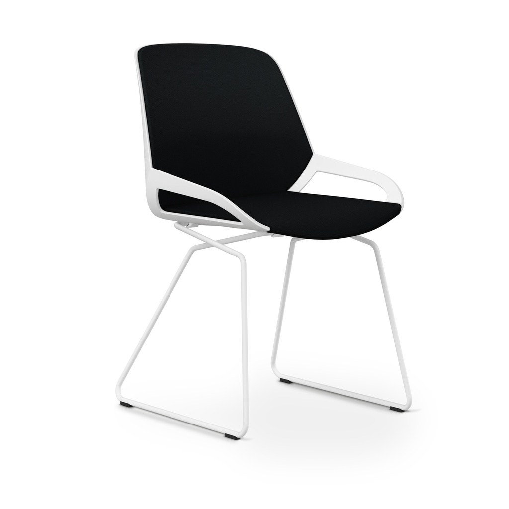 Konferenzstuhl Aeris Numo Comfort Kufengestell (Schwarz, Weiss)