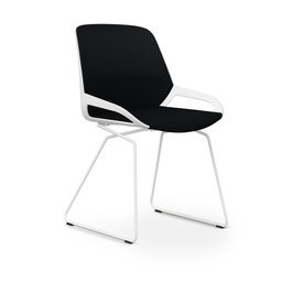 Konferenzstuhl Aeris Numo Comfort Kufengestell (Schwarz, Weiss)