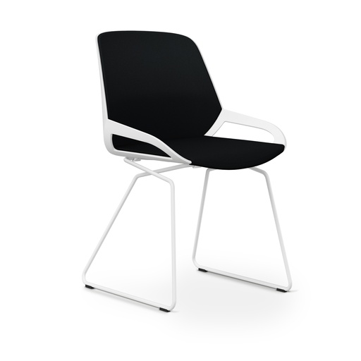 Konferenzstuhl Aeris Numo Comfort Kufengestell (Schwarz, Weiss)