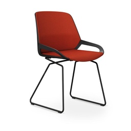 Konferenzstuhl Aeris Numo Comfort Kufengestell (Orange, Schwarz)