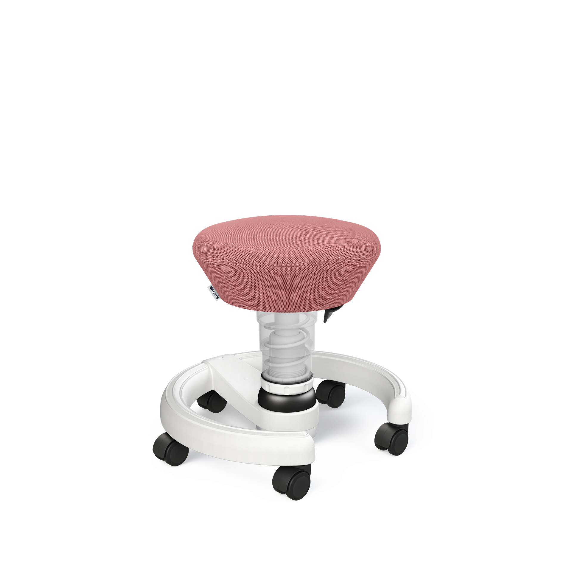 Image of Aeris Swoppster Kinderstuhl Rosa/Weiss, Hartbodenrollen, Dynamisches Sitzen - optimal für gesundes Sitzen