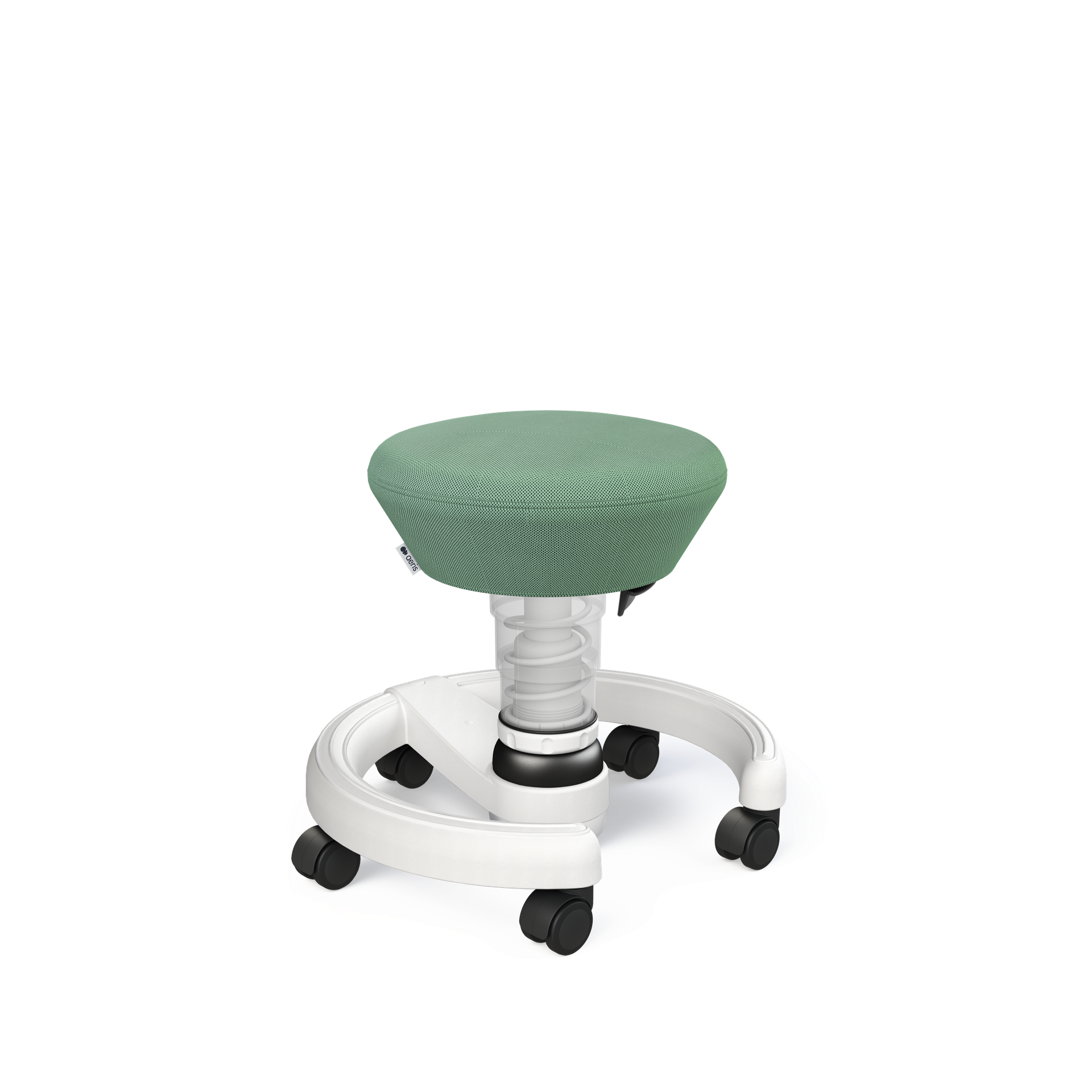 Image of Aeris Swoppster Kinderstuhl Grün/Weiss, Hartbodenrollen, Dynamisches Sitzen - optimal für gesundes Sitzen