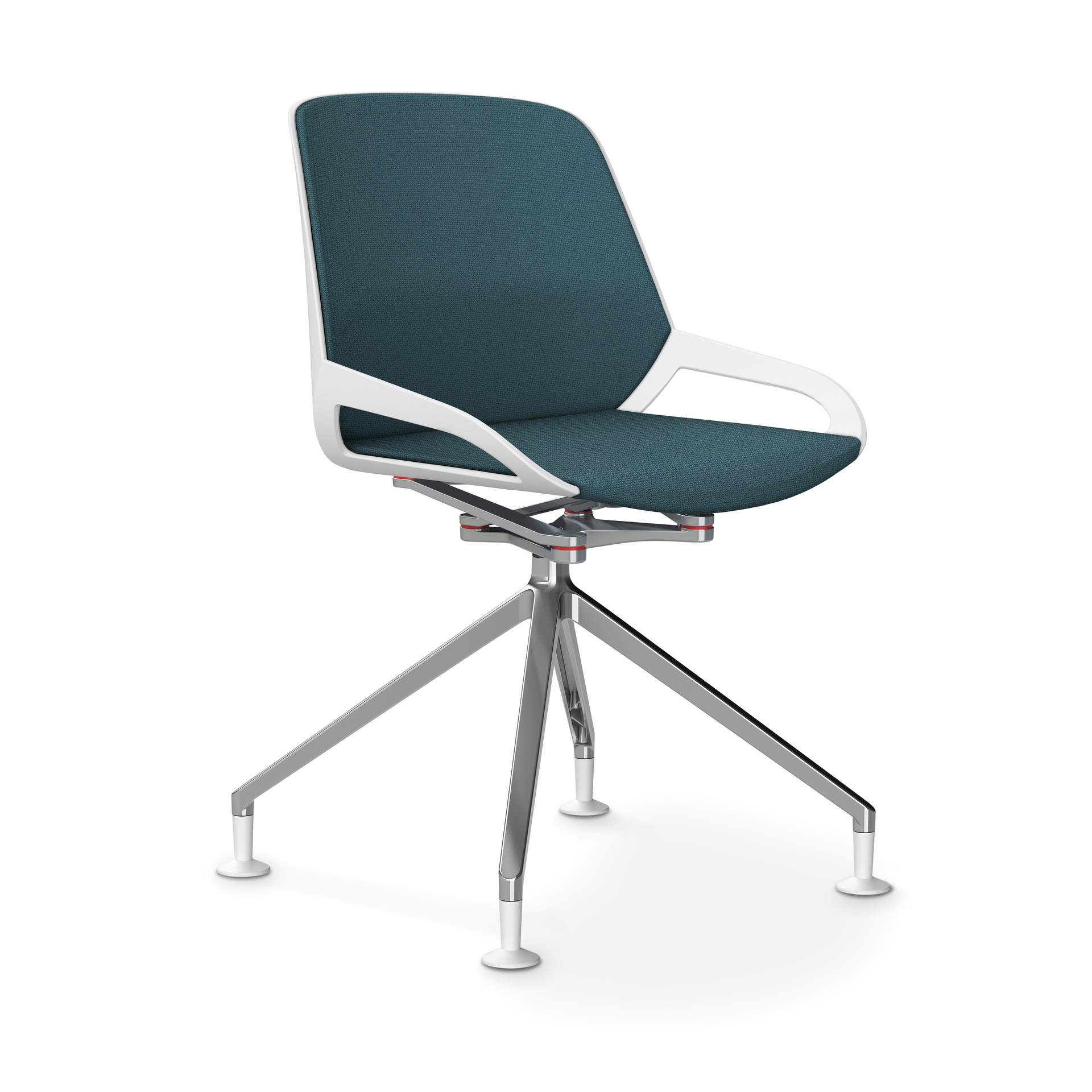 Konferenzstuhl Aeris Numo Comfort (Blau, Weiss / Chrom)