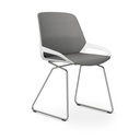 Konferenzstuhl Aeris Numo Comfort Kufengestell (Hellgrau, Weiss / Chrom)