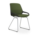 Konferenzstuhl Aeris Numo Comfort Kufengestell (Grün, Schwarz / Chrom)