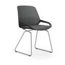 Konferenzstuhl Aeris Numo Comfort Kufengestell (Grau, Schwarz / Chrom)