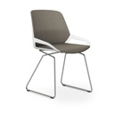 Konferenzstuhl Aeris Numo Comfort Kufengestell (Beige, Weiss / Chrom)