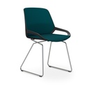 Konferenzstuhl Aeris Numo Comfort Kufengestell (Petrol, Schwarz / Chrom)