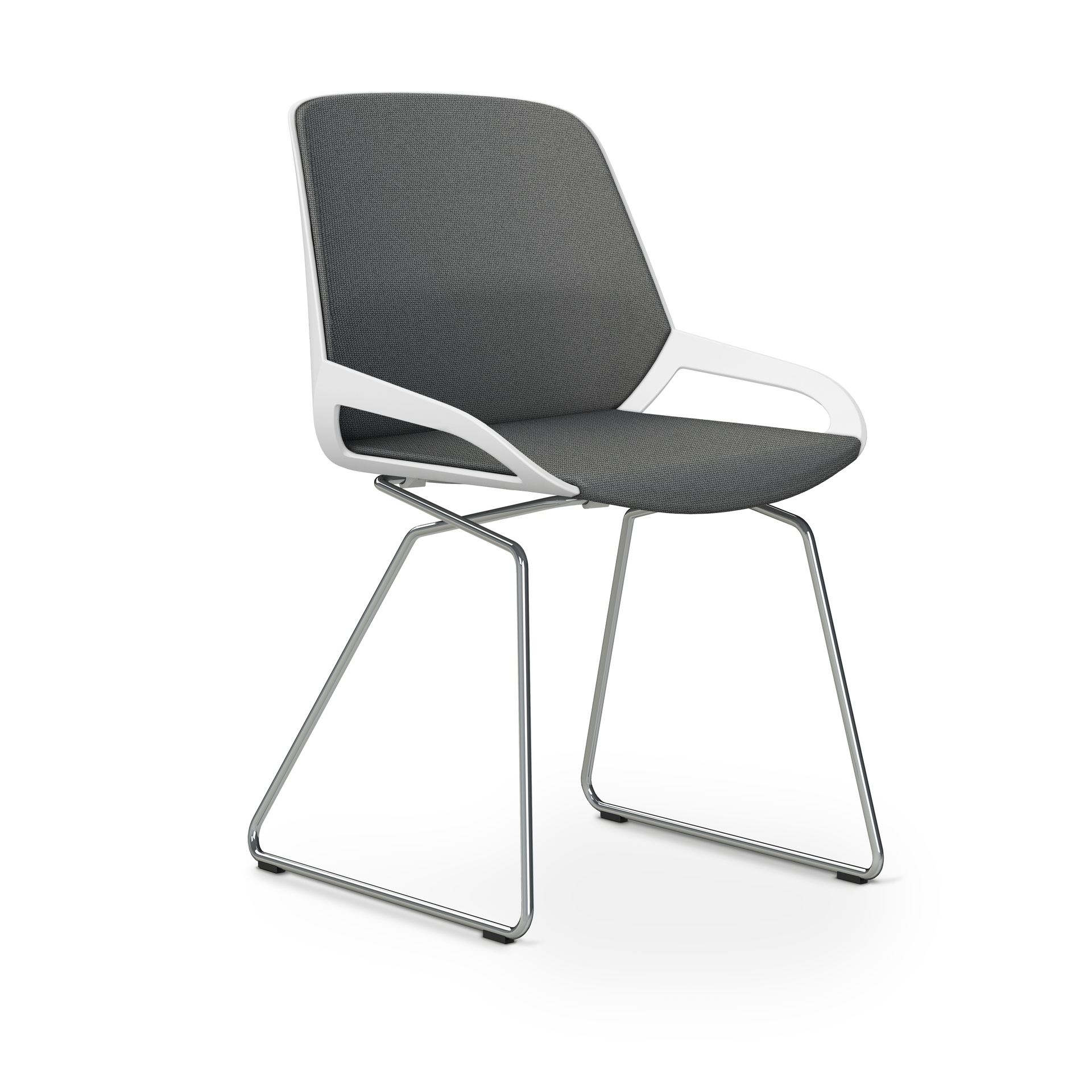 Konferenzstuhl Aeris Numo Comfort Kufengestell (Grau, Weiss / Chrom)