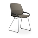 Konferenzstuhl Aeris Numo Comfort Kufengestell (Beige, Schwarz / Chrom)