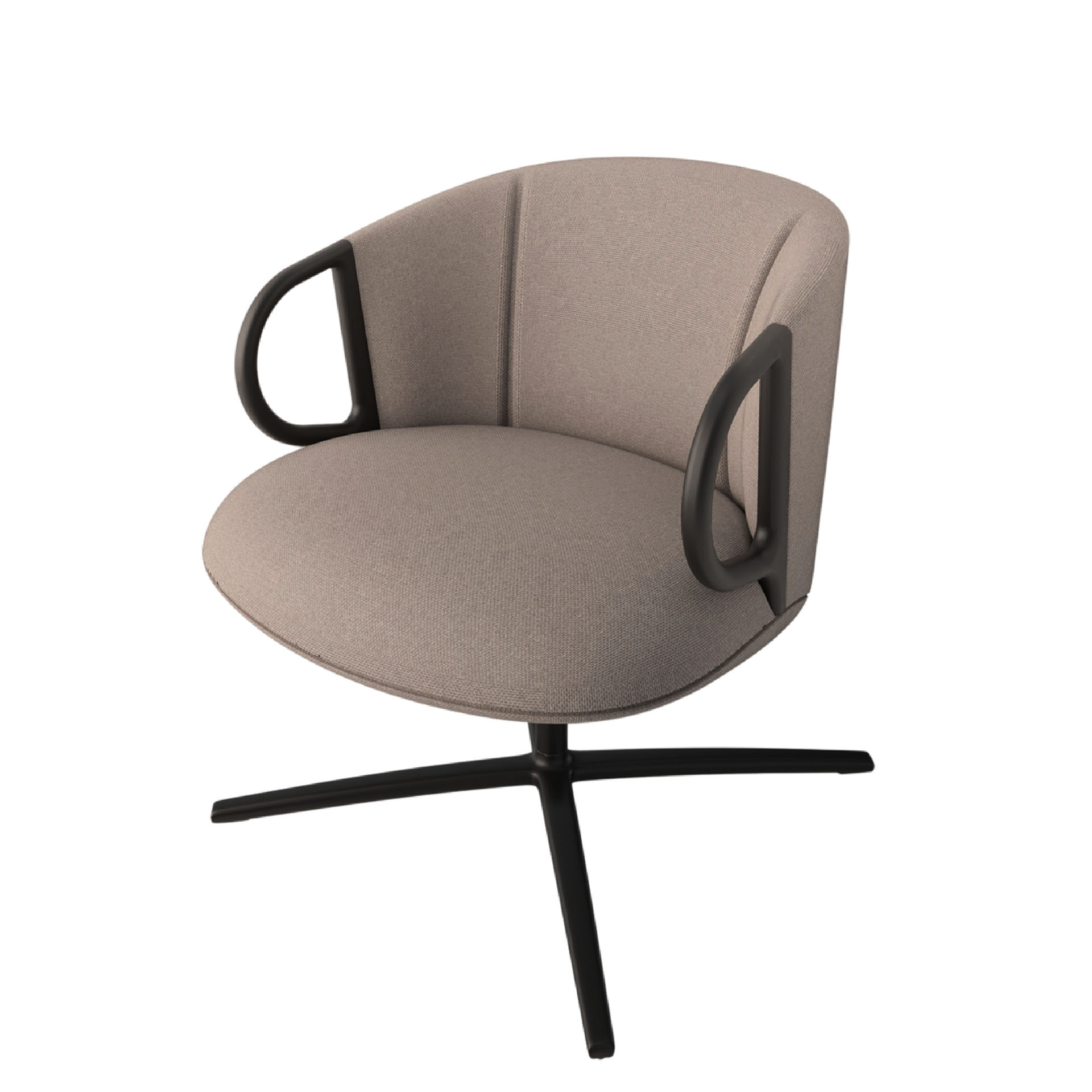 Fauteuil de salon Gaber Cucaracha avec dossier bas, Rose, Nouveau