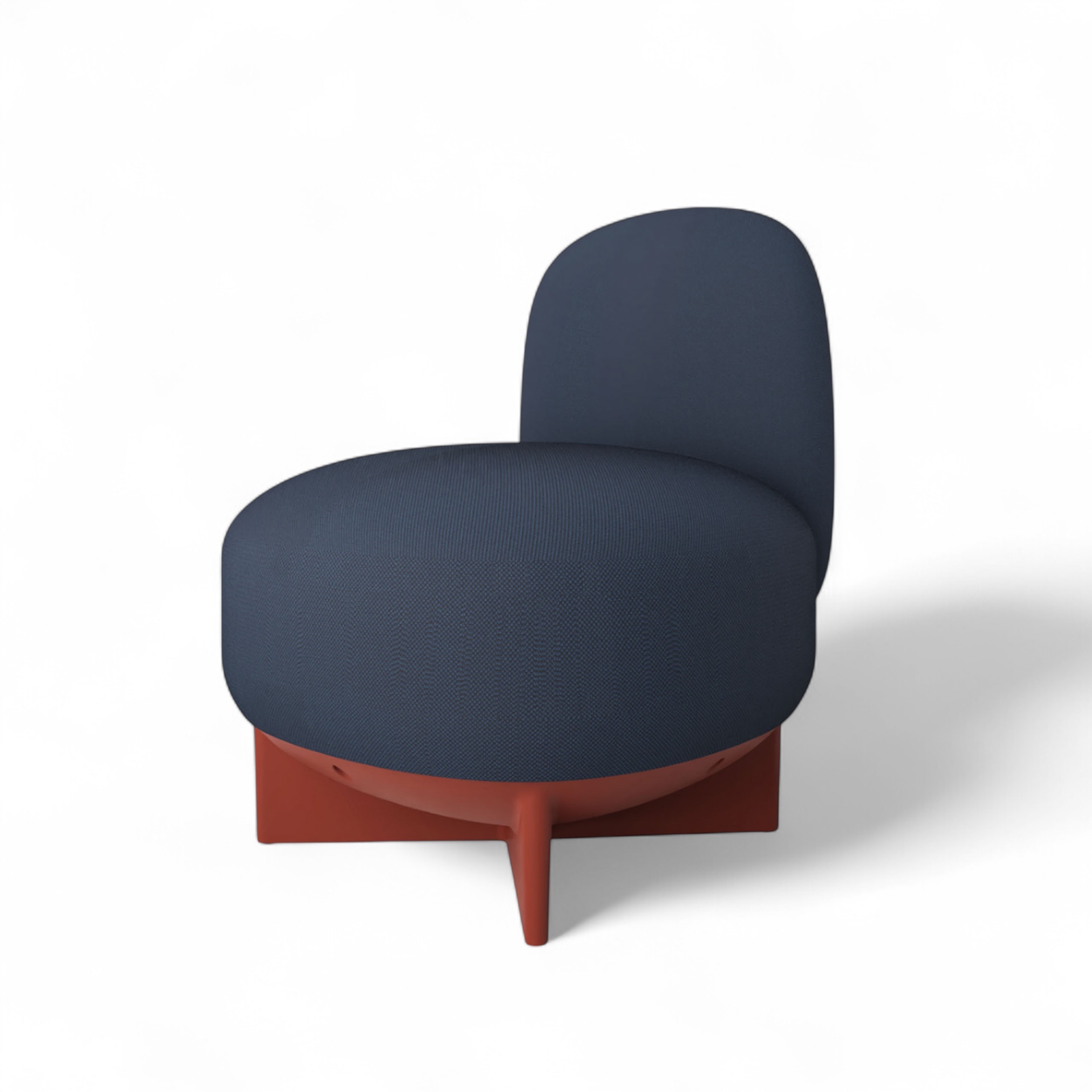 Image of Gaber To-Go Hocker mit Rückenlehne, Blau/Ziegelrot, Neu