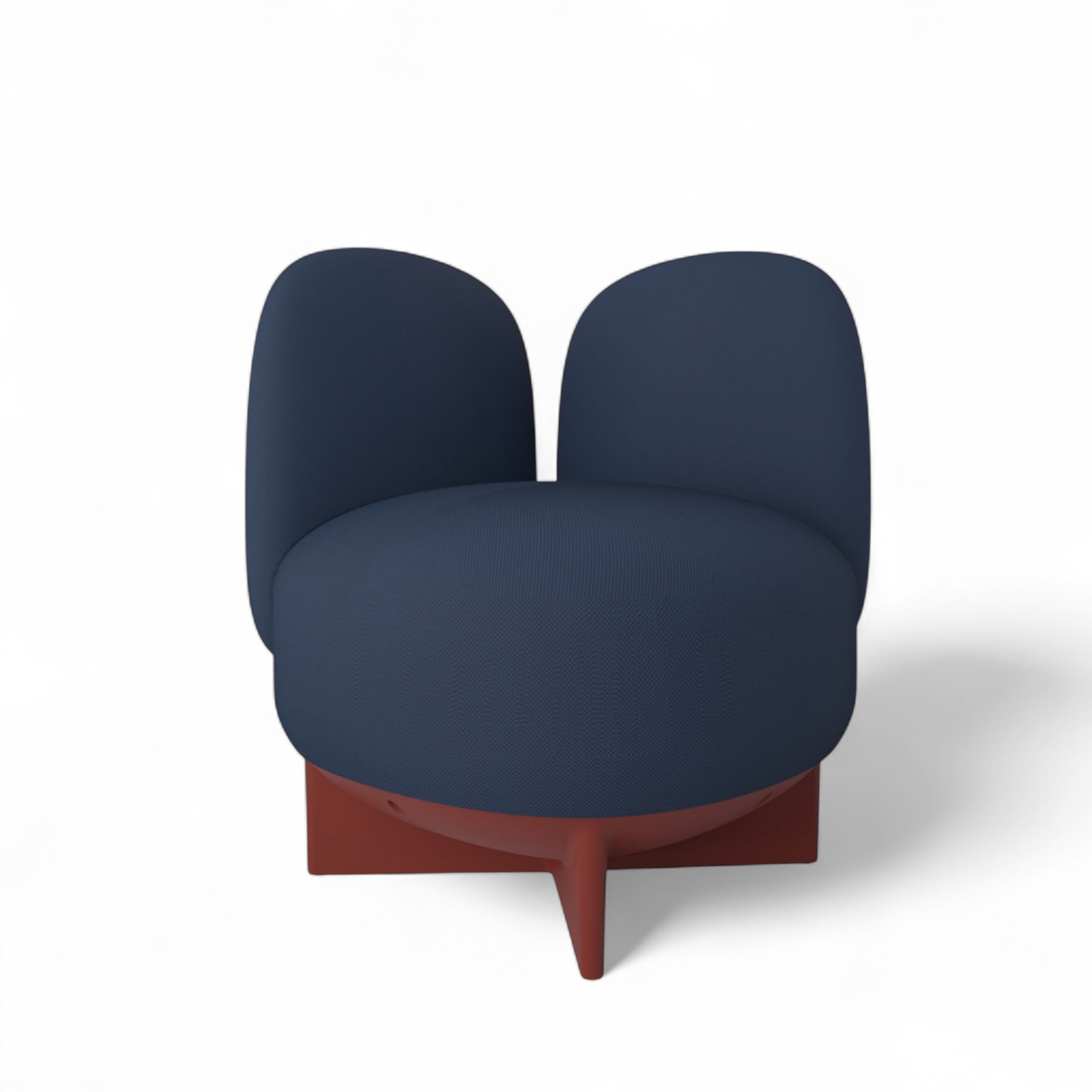 Gaber To-Go Hocker mit Rücken- & Armlehne, Blau/Ziegelrot, Neu