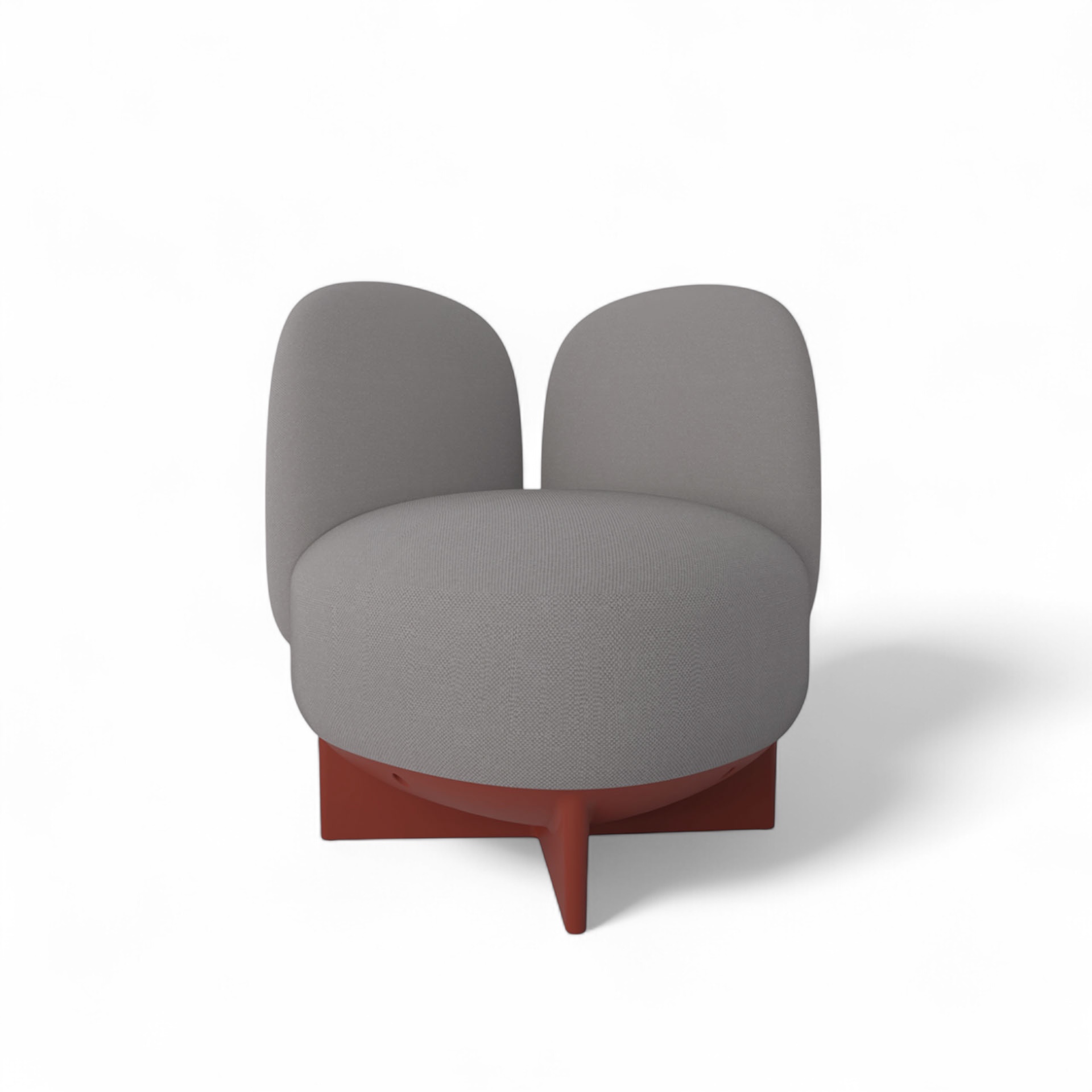 Image of Gaber To-Go Hocker mit Rücken- & Armlehne, Grau/Ziegelrot, Neu
