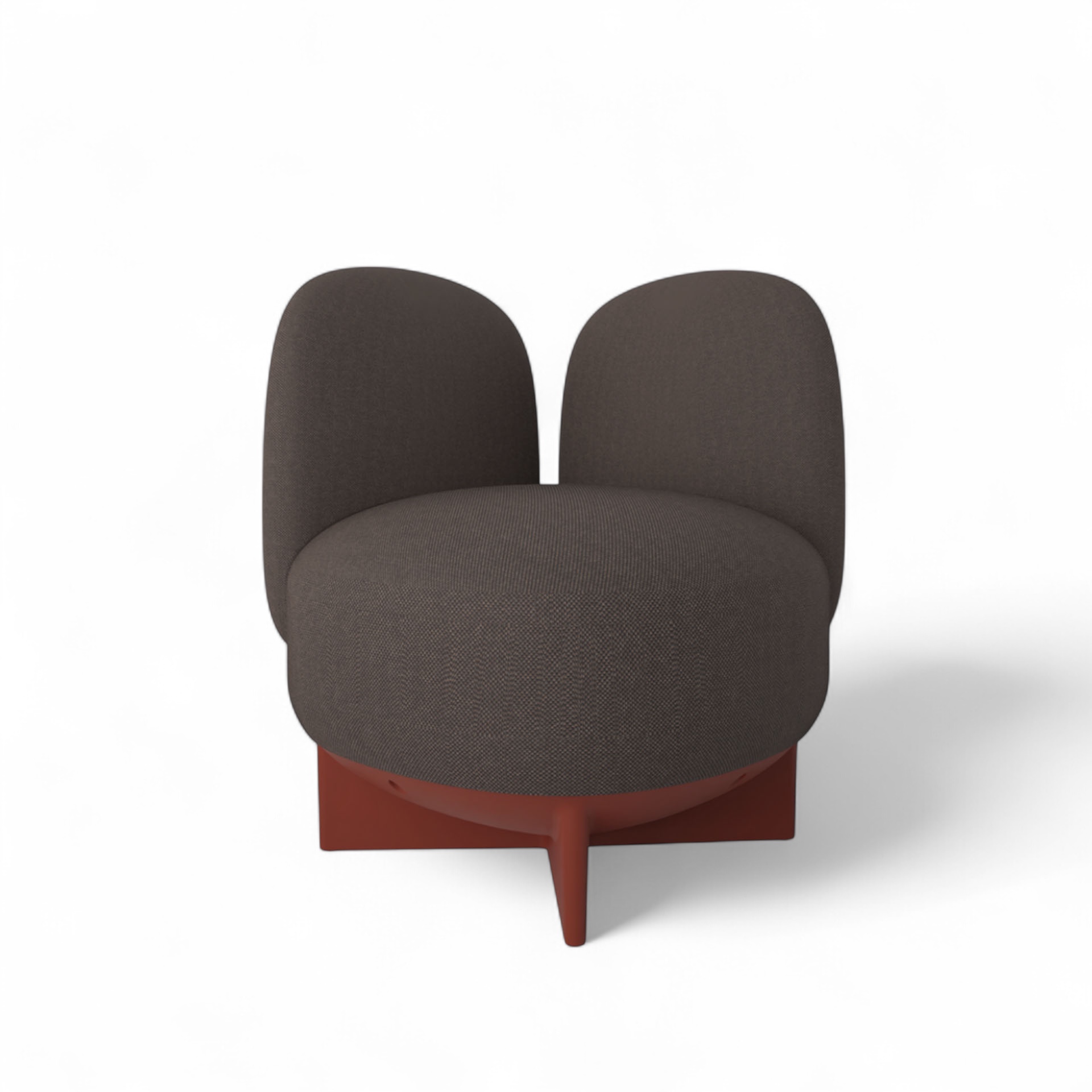 Image of Gaber To-Go Hocker mit Rücken- & Armlehne, Braun/Ziegelrot, Neu