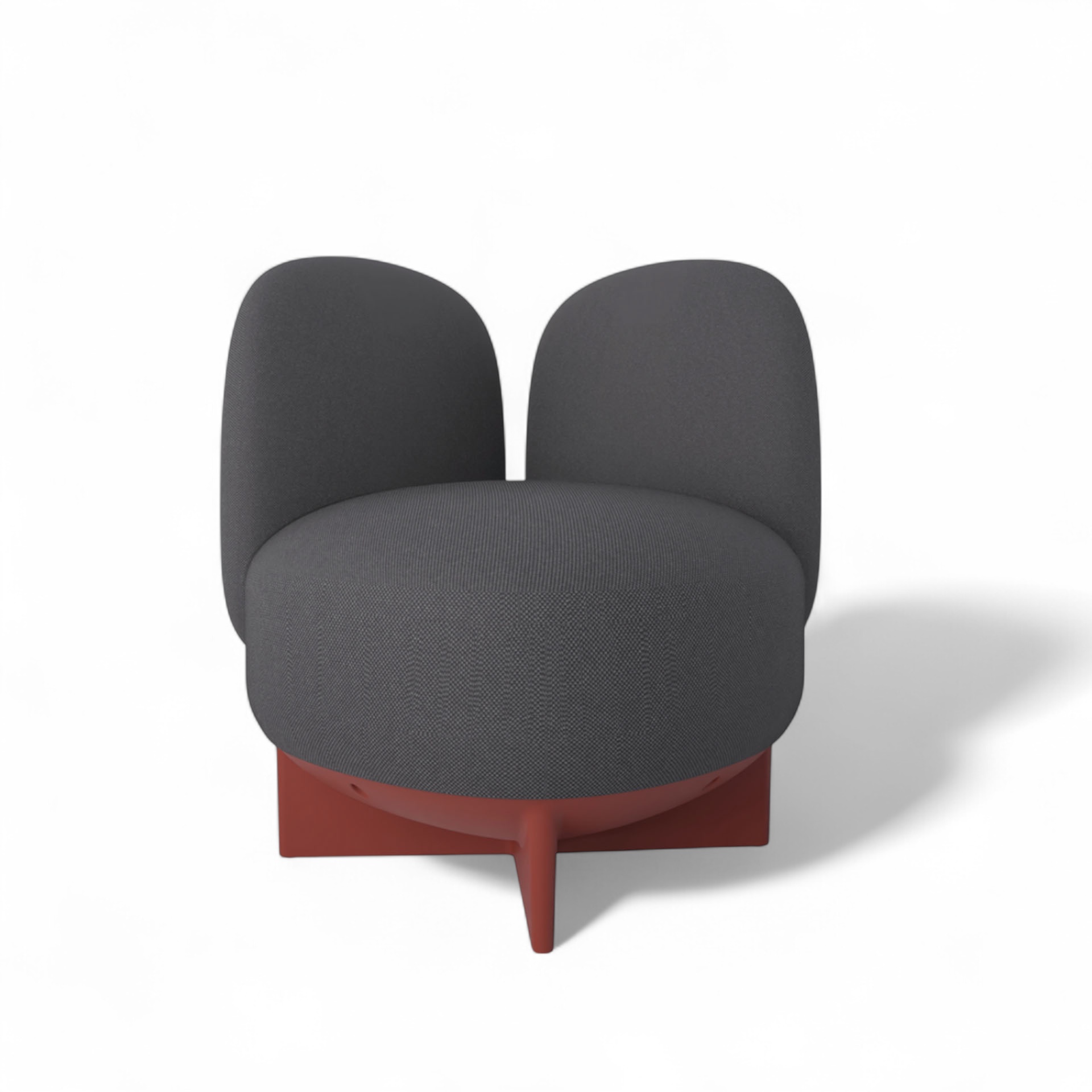 Image of Gaber To-Go Hocker mit Rücken- & Armlehne, Anthrazit/Ziegelrot, Neu