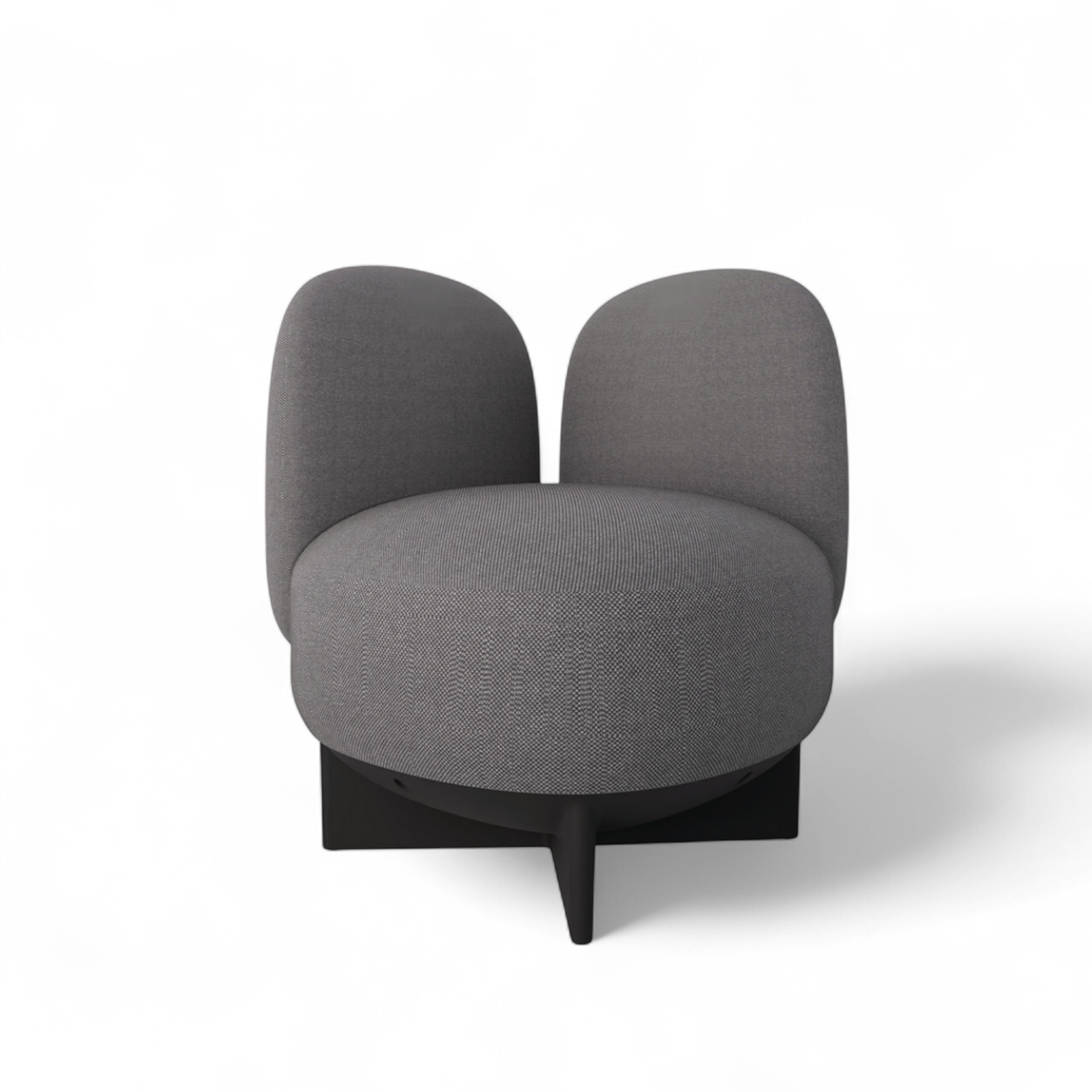 Tabouret de salon Gaber To-Go (Gris, Noir, avec dossier & accoudoirs)