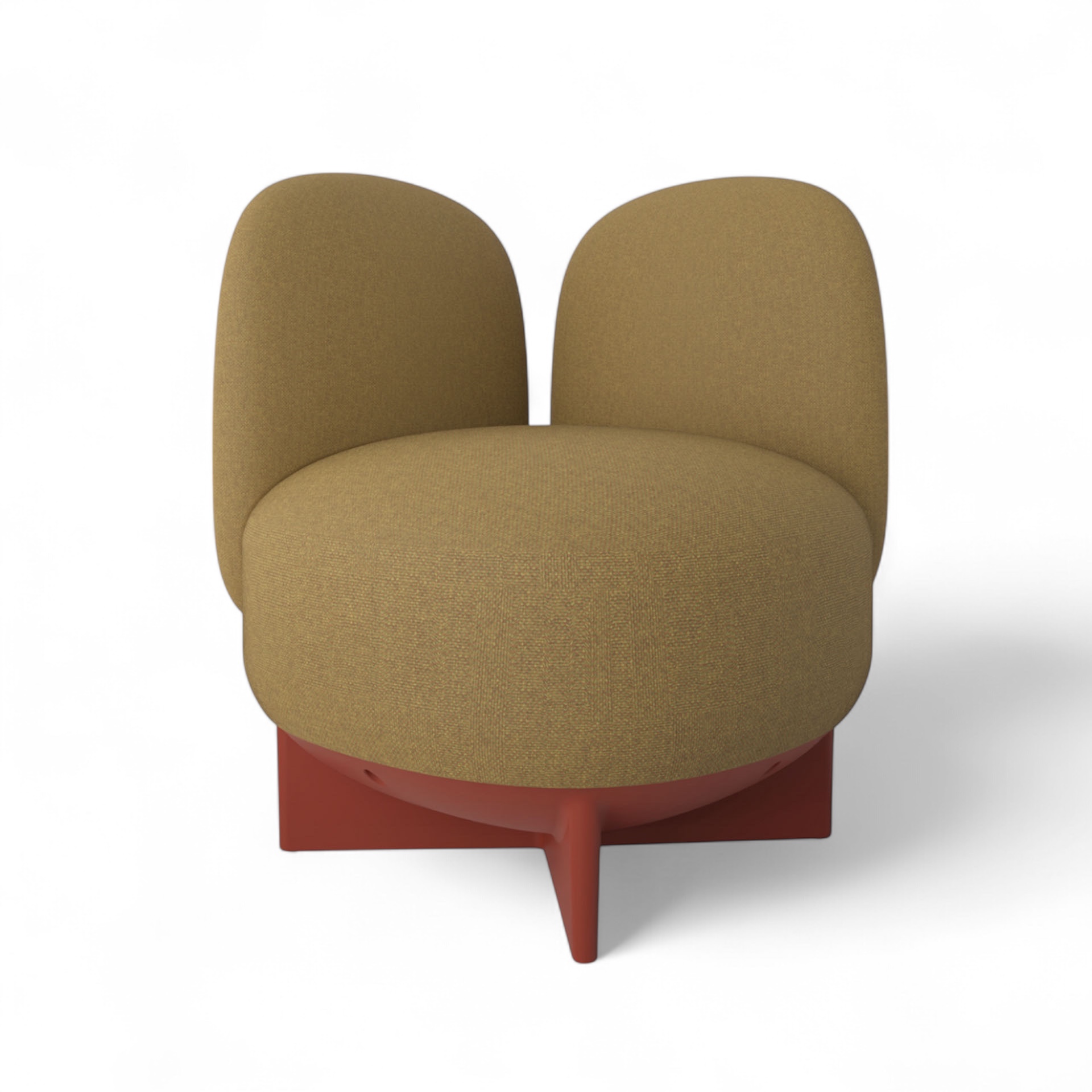 Image of Gaber To-Go Hocker mit Rücken- & Armlehne, Gelb/Ziegelrot, Neu