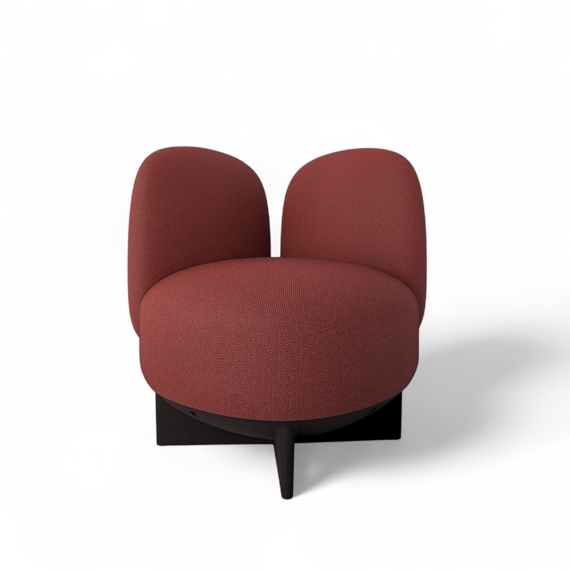 Image of Gaber To-Go Hocker mit Rücken- & Armlehne, Rotbraun/Schwarz, Neu