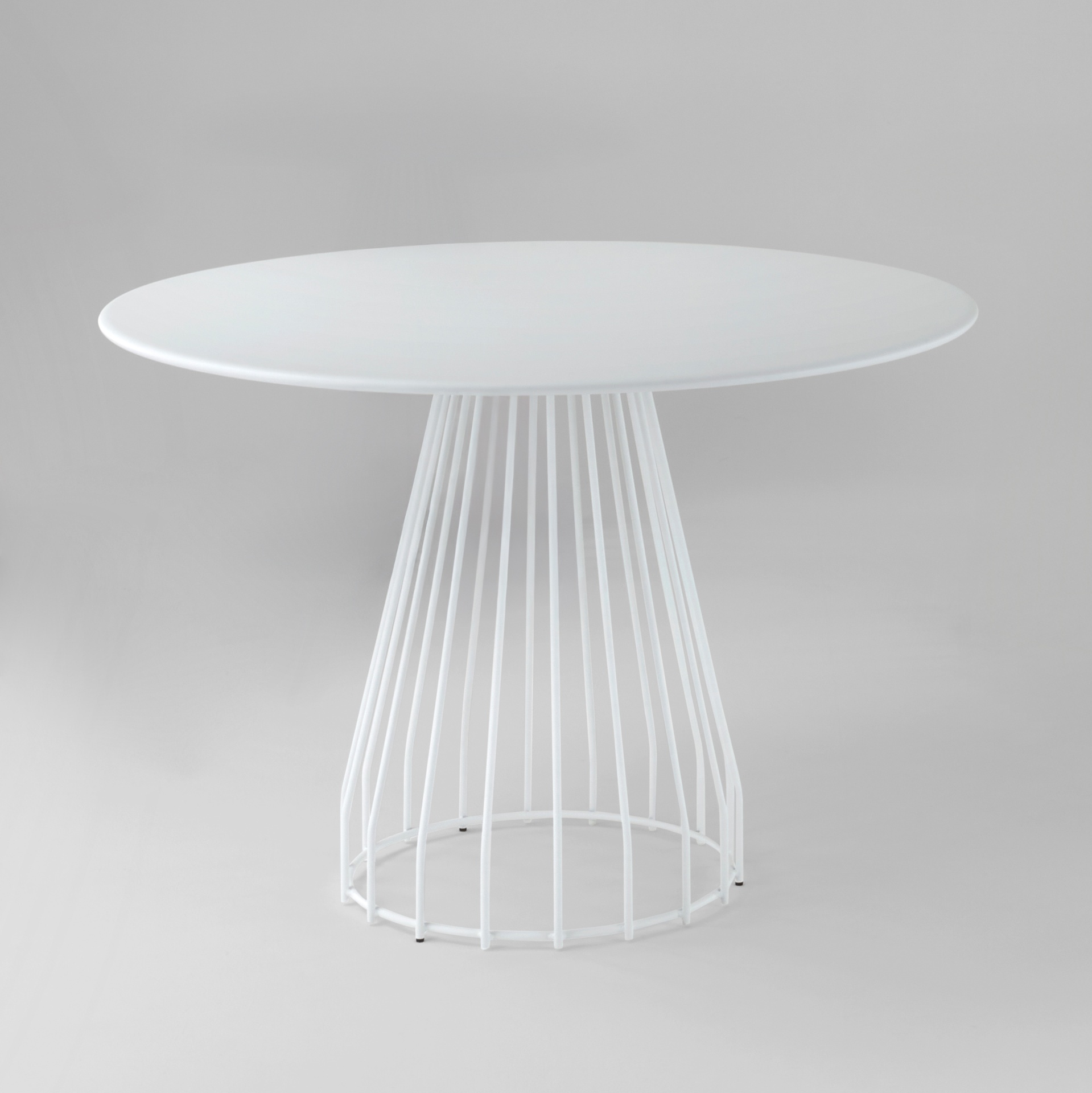 Image of Gartentisch Milani Castore 113x113 cm, Weiss, Rund, Neu Tisch - Perfekt für Café und Bistro