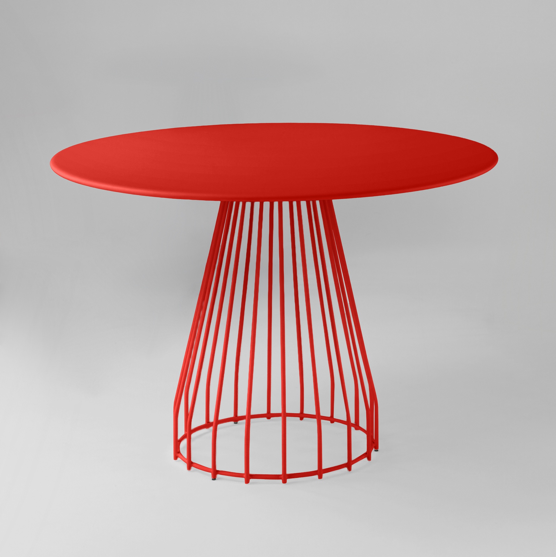 Image of Gartentisch Milani Castore 113x113 cm, Rot, Rund, Neu Tisch - Perfekt für Café und Bistro