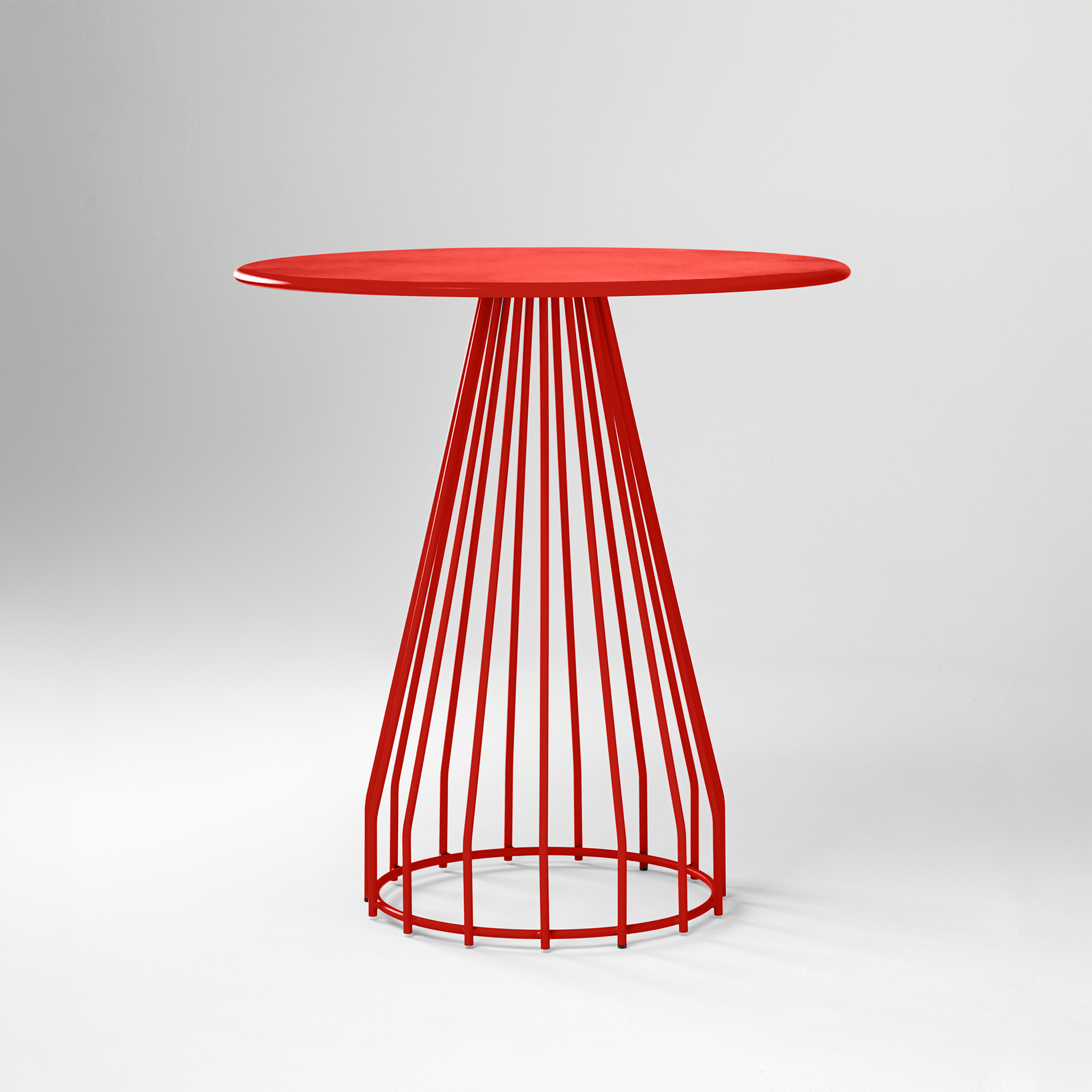 Image of Gartentisch Milani Castore 70x70 cm, Rot, Rund, Neu Tisch - Perfekt für Café und Bistro