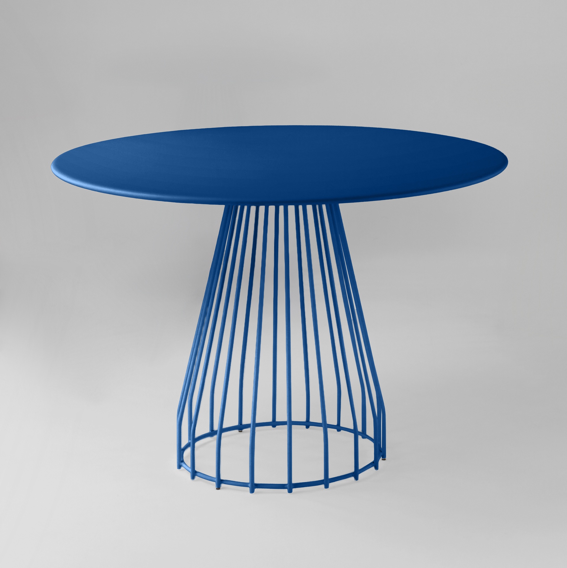 Image of Gartentisch Milani Castore 113x113 cm, Blau, Rund, Neu Tisch - Perfekt für Café und Bistro