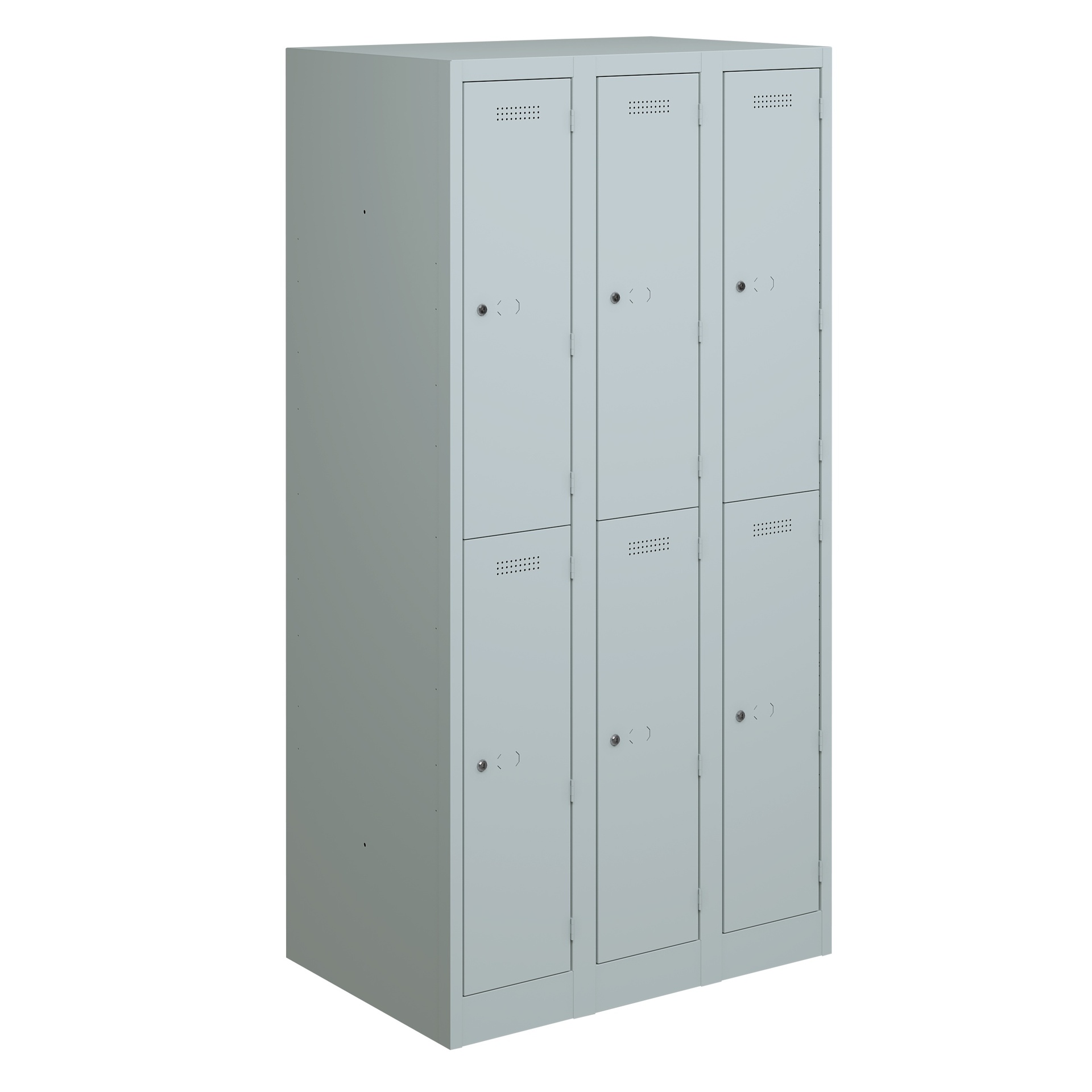 Armoire vestiaire Bisley Primary Locker, Gris clair, avec 6 portes, avec clé, Nouveau Robuste - idéal pour le bureau et la réception