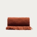 SALION Decke Wollmischung Bouclé-Effekt terracotta (Neu)