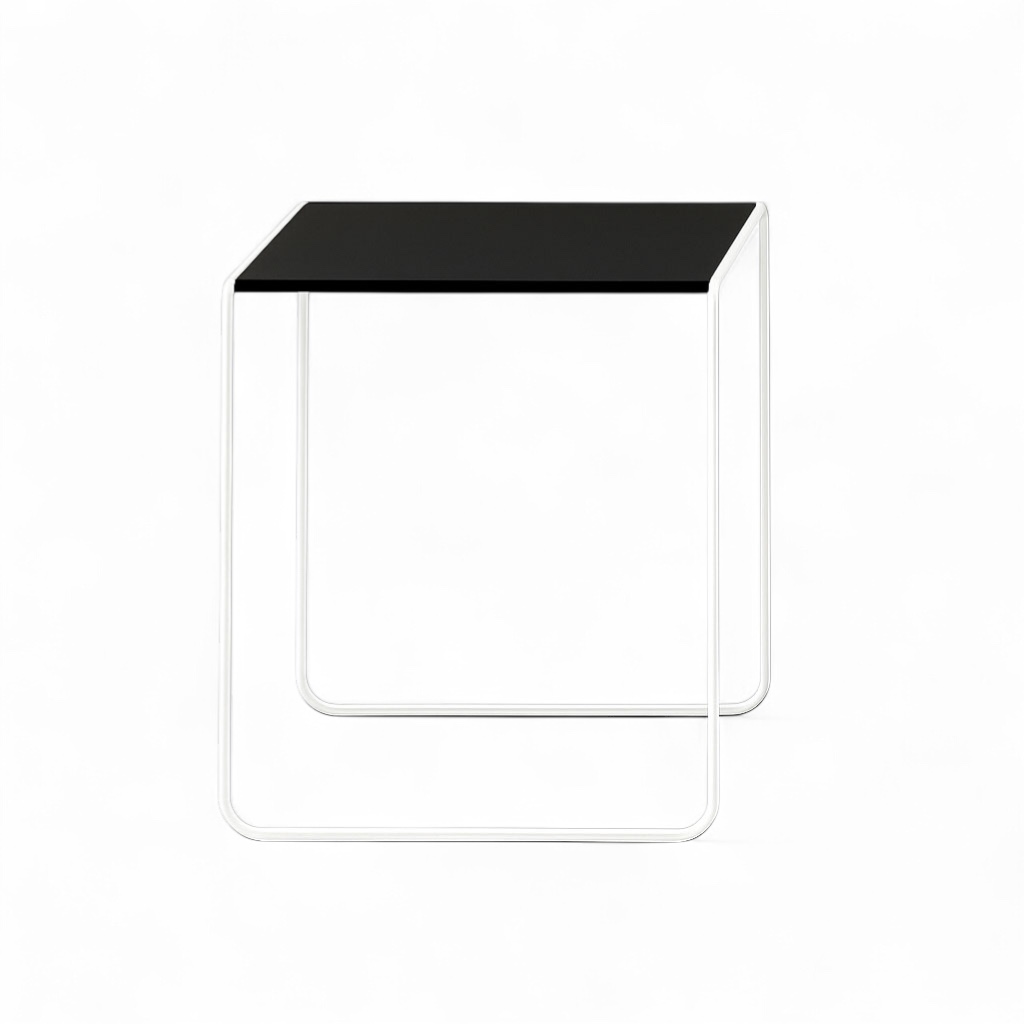 Image of Couchtisch Milani Rock 43x43 cm, Schwarz/Weiss, Quadratisch, Neu - Perfekt für Sofa und Lounge
