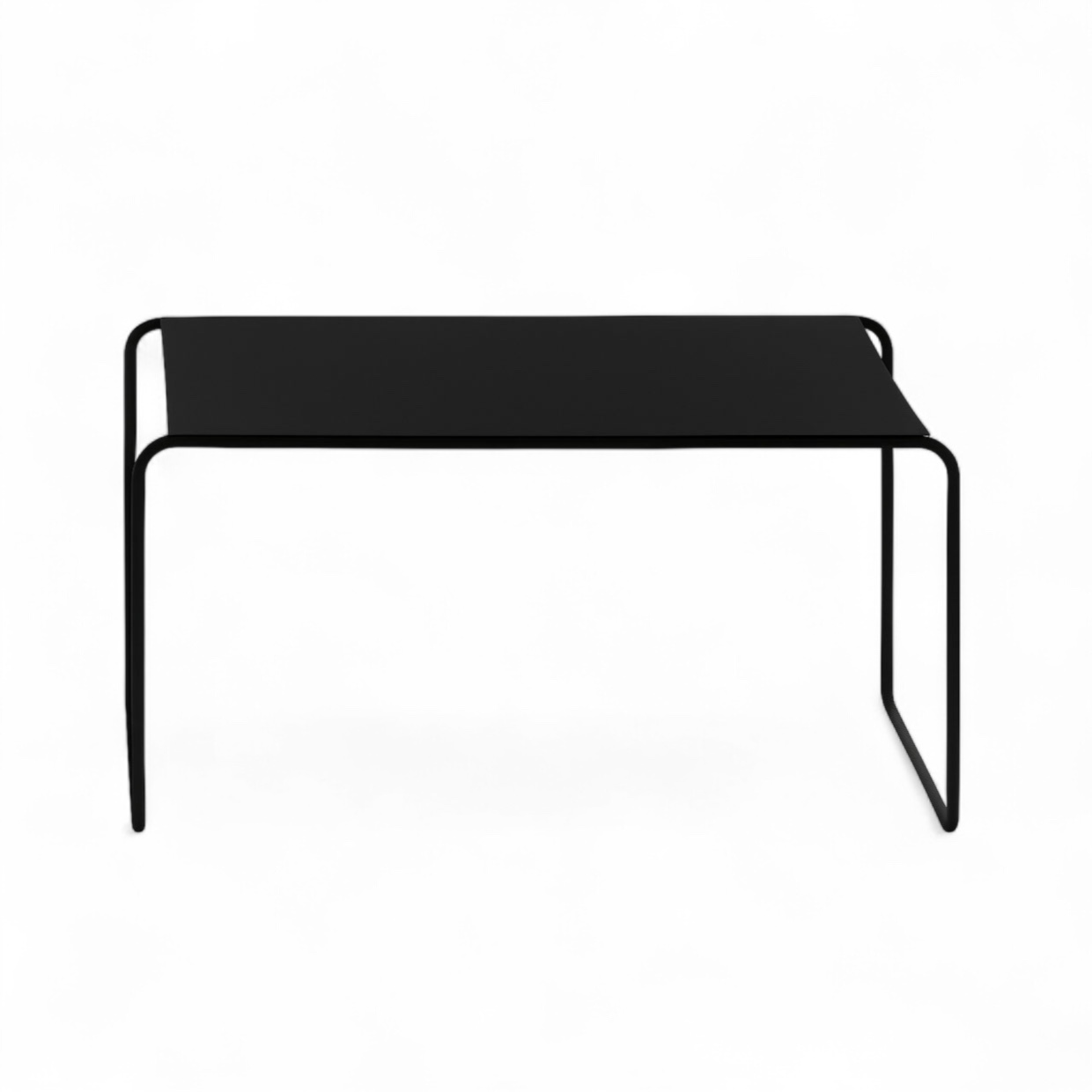 Table basse Milani Rock 63x63 cm, Noir/Noir, Carré, Nouveau - Parfait pour le canapé et le salon