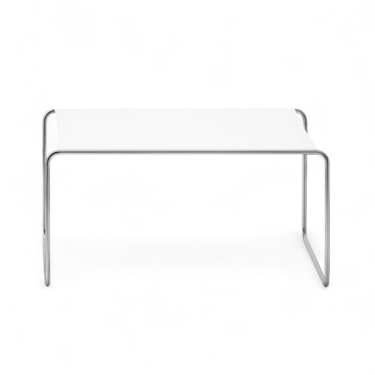 Image of Couchtisch Milani Rock 63x63 cm, Weiss/Verchromt, Quadratisch, Neu - Perfekt für Sofa und Lounge