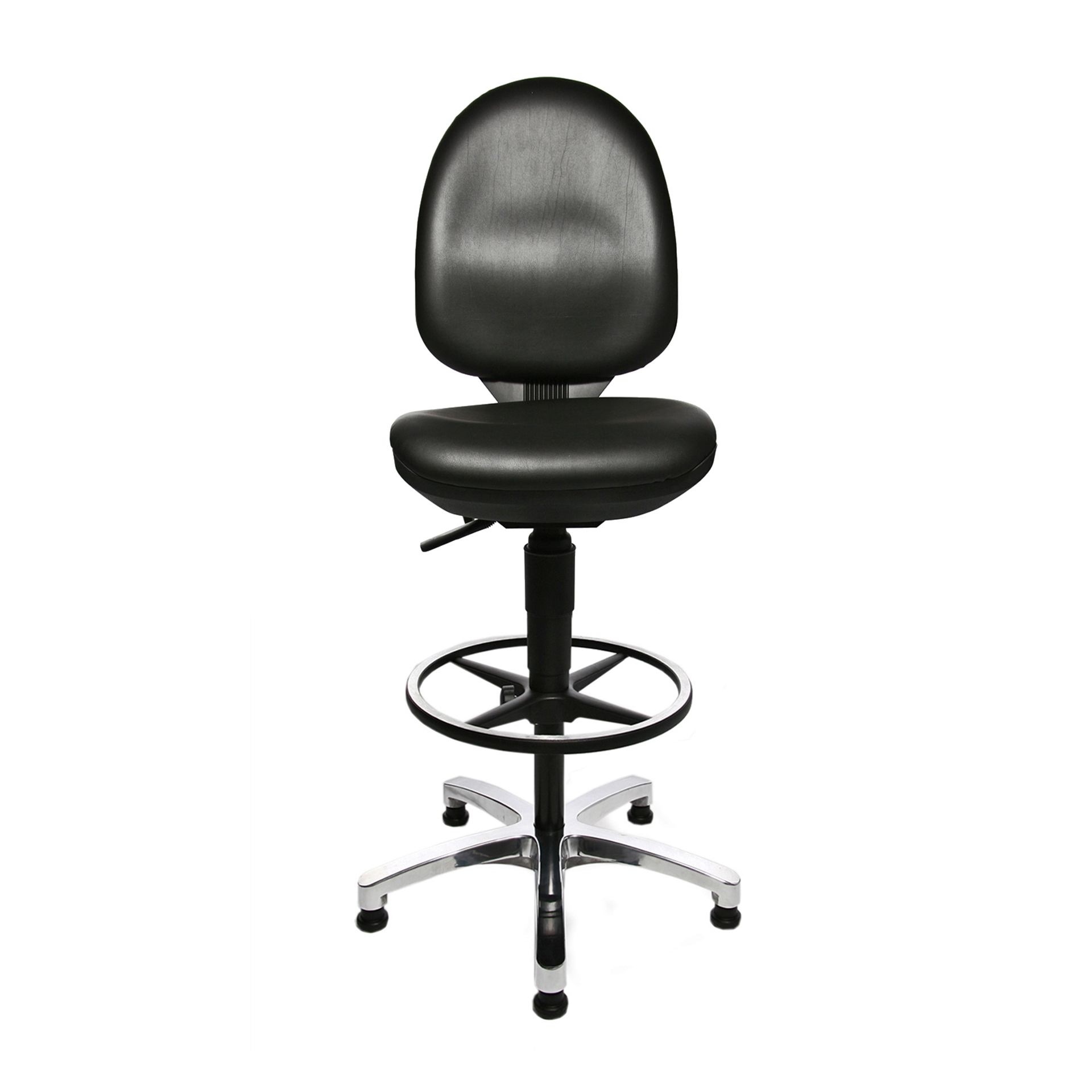 Chaise de bureau Topstar Tec sans accoudoirs, Noir/Chromé, Nouveau, Chaise ergonomique - idéale pour un travail flexible