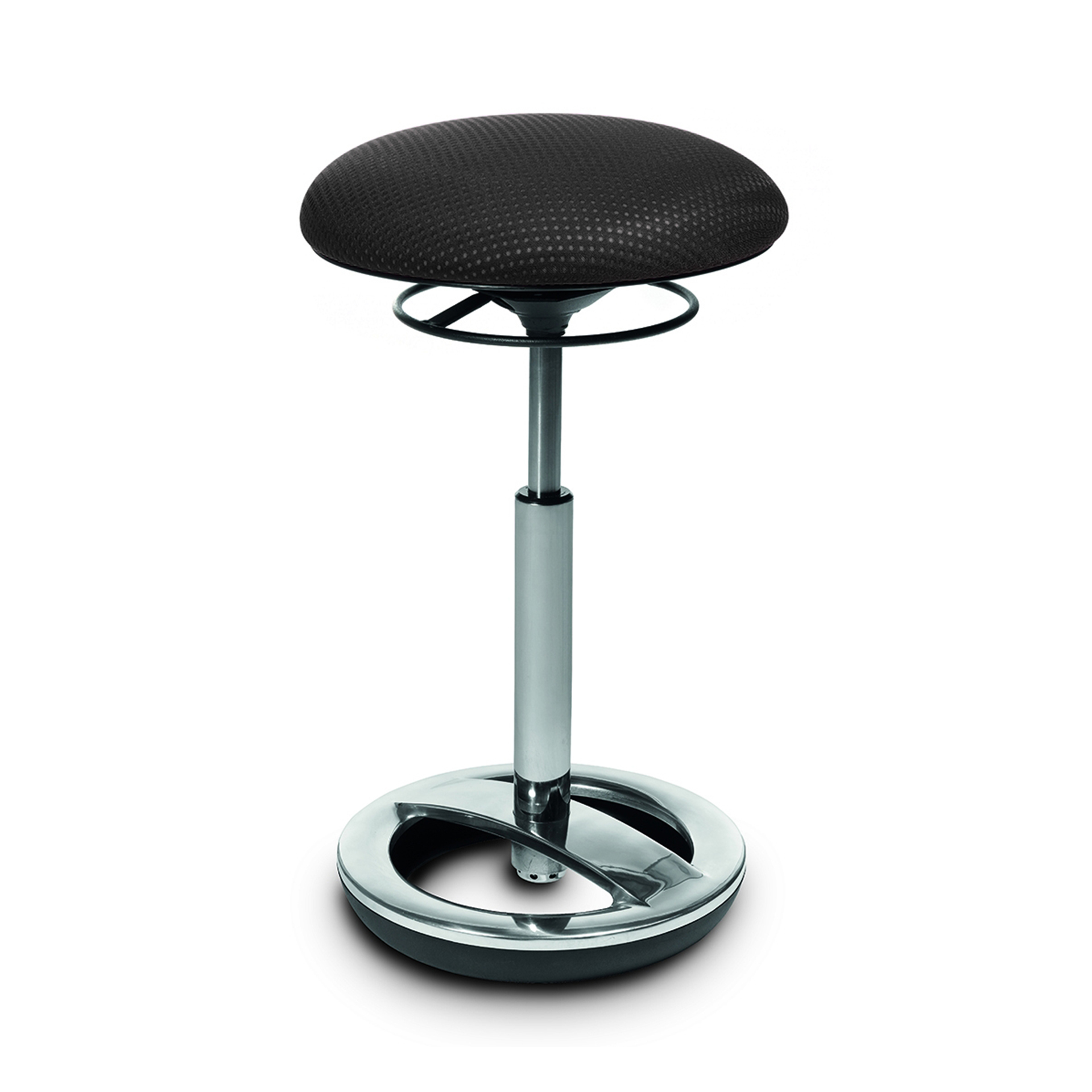 Bürohocker Topstar Sitness High Bob Schwarz/Verchromt, Gummi, Dynamisches Sitzen - optimal für gesundes Sitzen